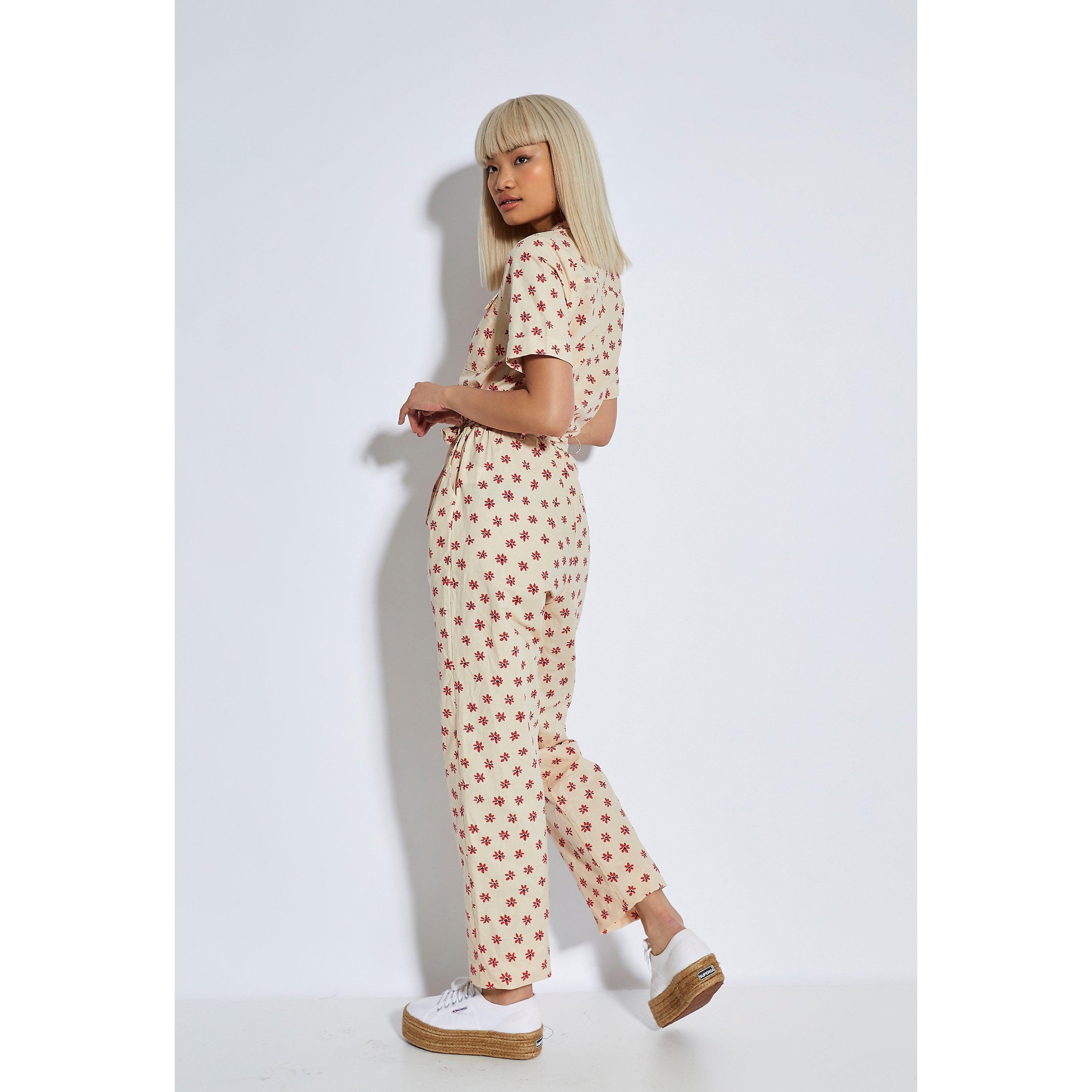 Piedra - Glamorous - Daisy Tie Waist Button Front Jumpsuit - 2