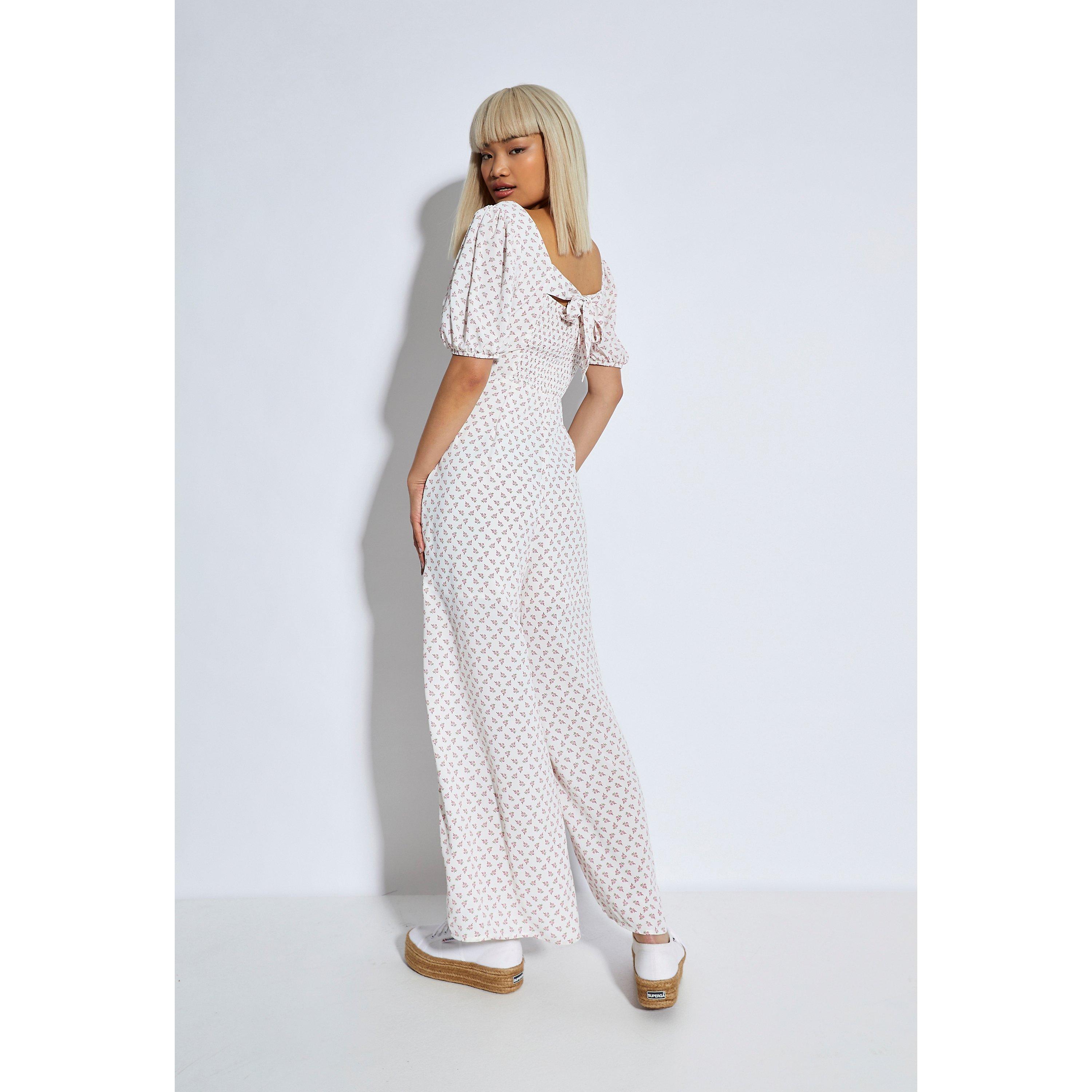 Hvid - Glamorous - White Pink Cluster Ditsy Jumpsuit - 2