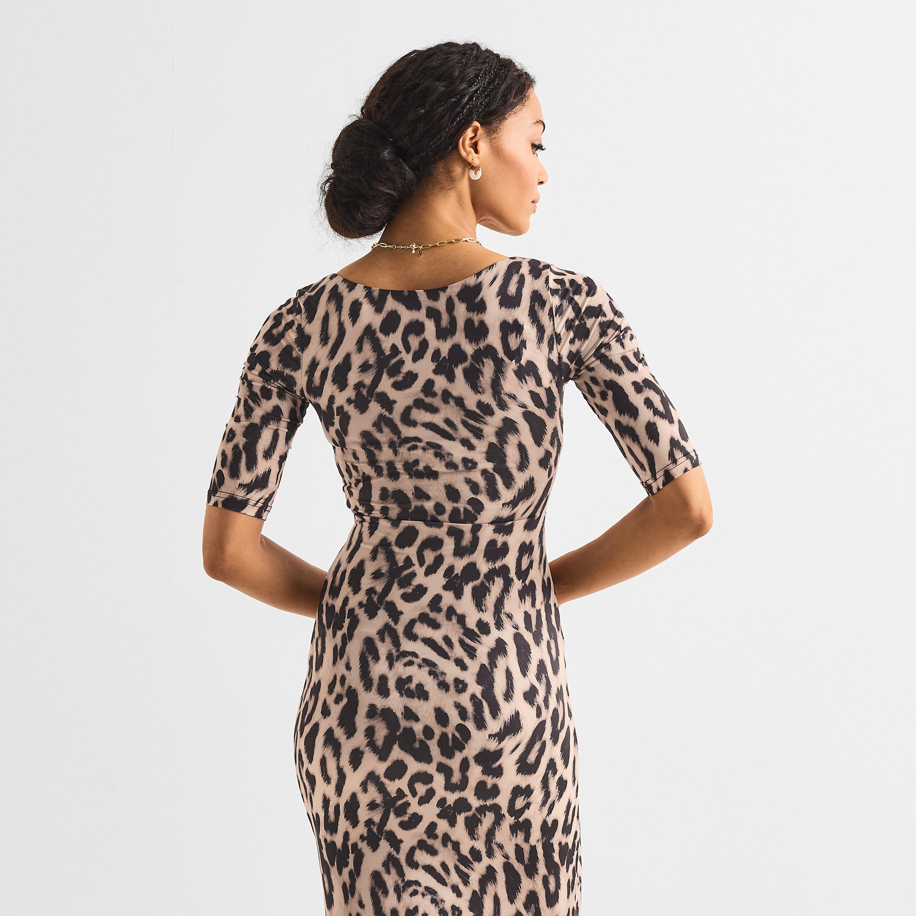Brown - Never Fully Dressed - Women's Leo Iris Leopard Print Floor Length Maxi Dress - 4
