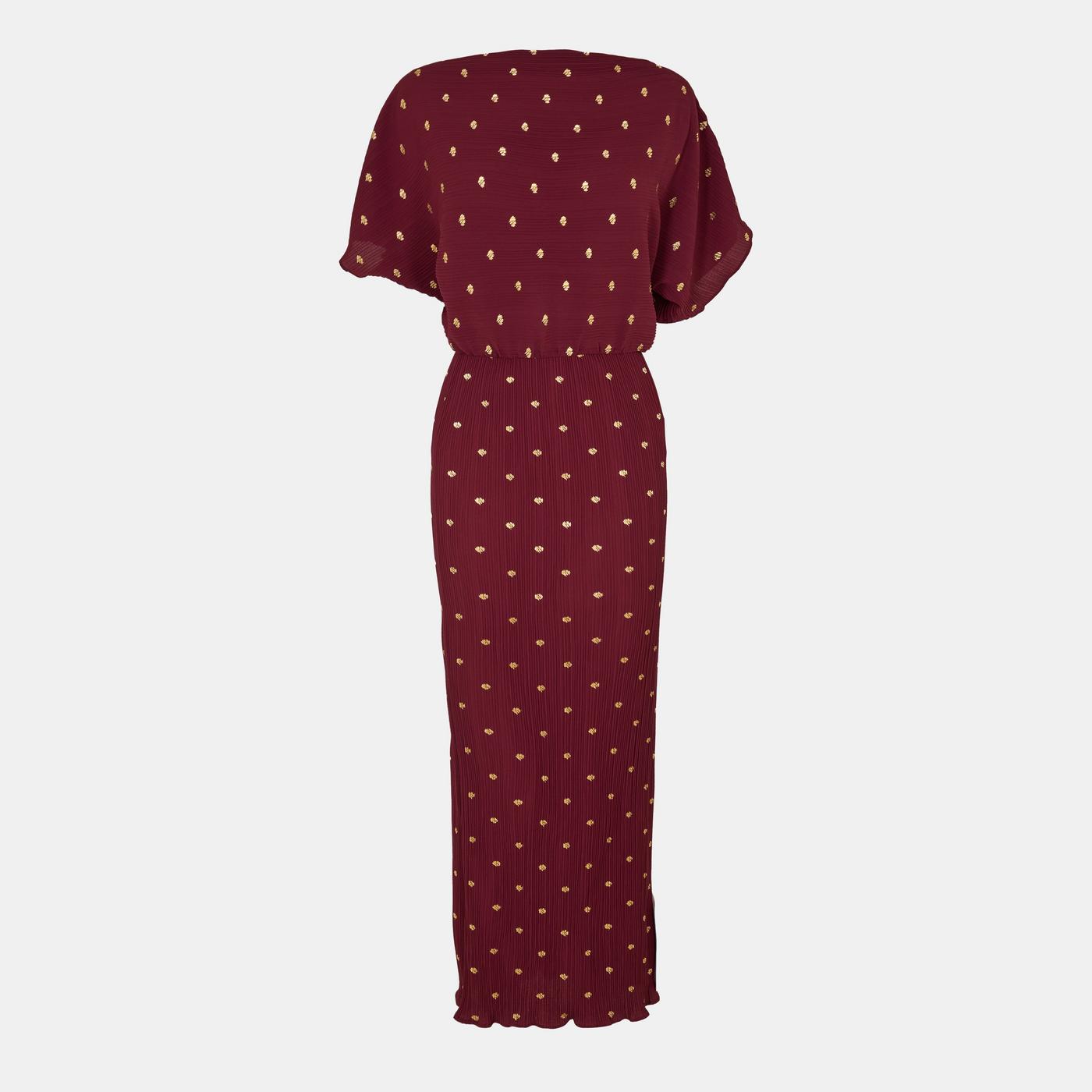 burgundy tilly dress Tilly | Burgundy Extreme Plunge-Neck Maxi Dress With Wrap And Ruched D Club L London
