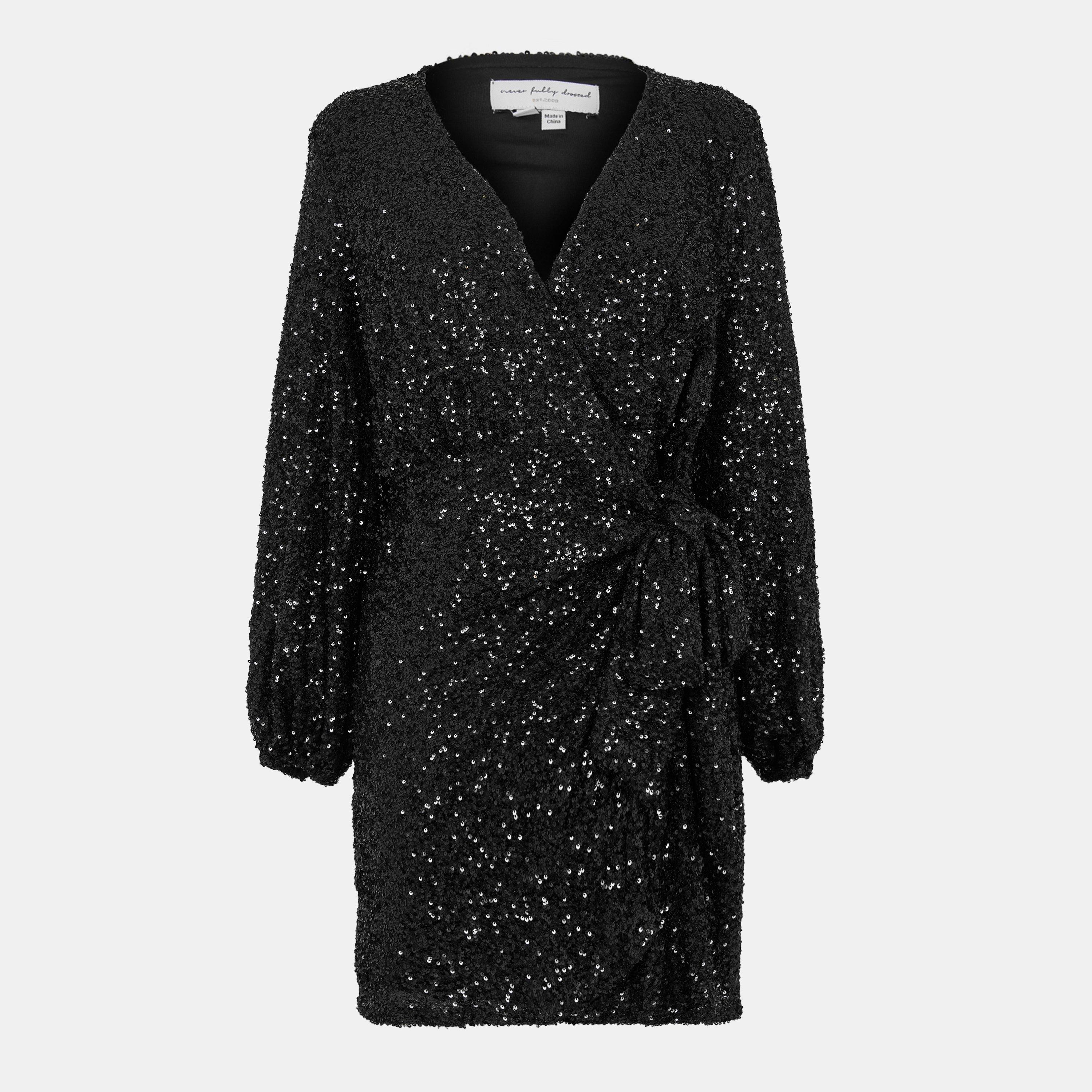Never Fully Dressed Women's Seq Vienna Wrap Dress - Black - 8 (XS)