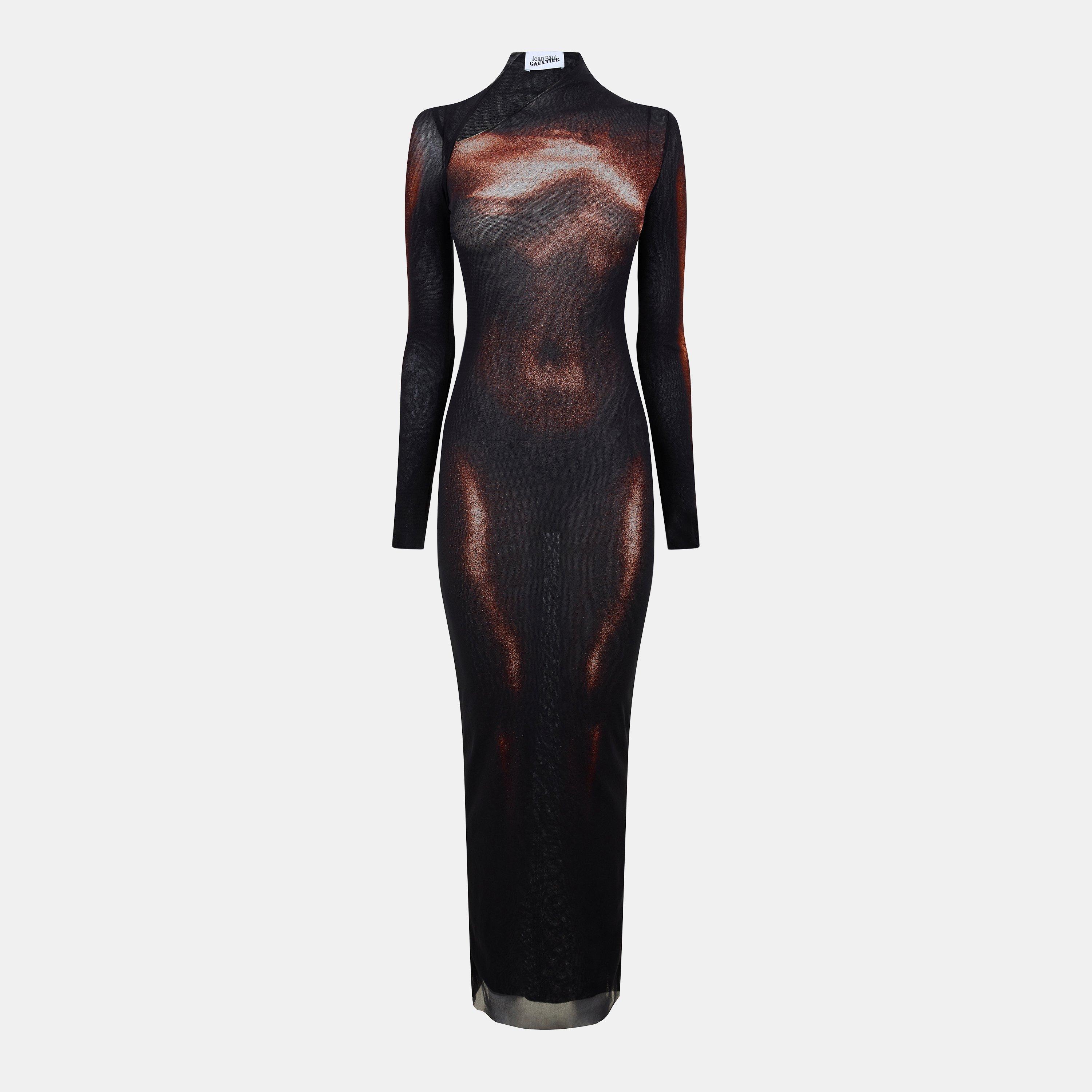 Black/Brown - Jean Paul Gaultier - Women's Long Maxi Dress - 1