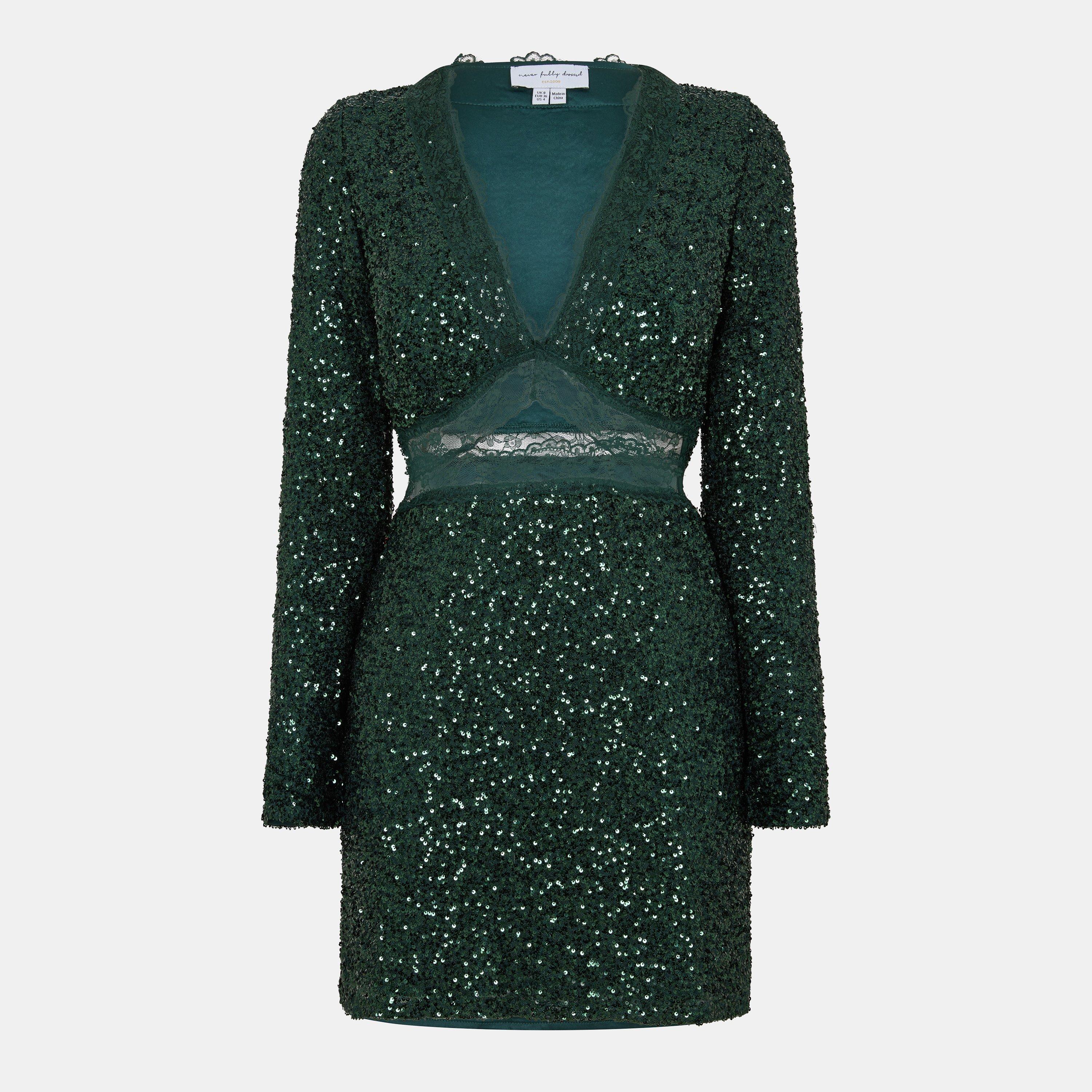 Never Fully Dressed Women's Mini Dress - Emerald - 10 (S)