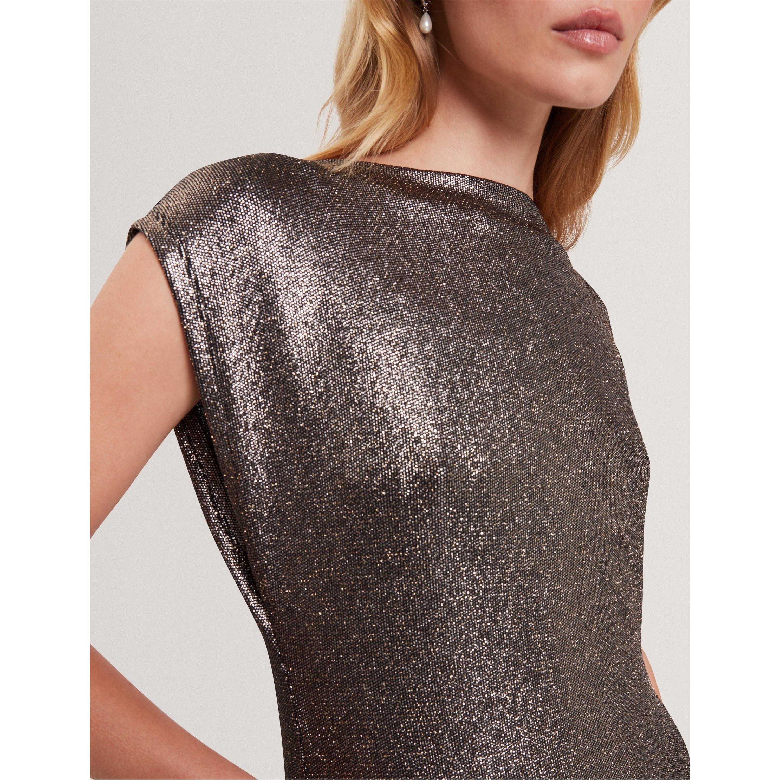 Charbon de bois - Ted Baker - Women's Metallic Bodycon Dress - 4