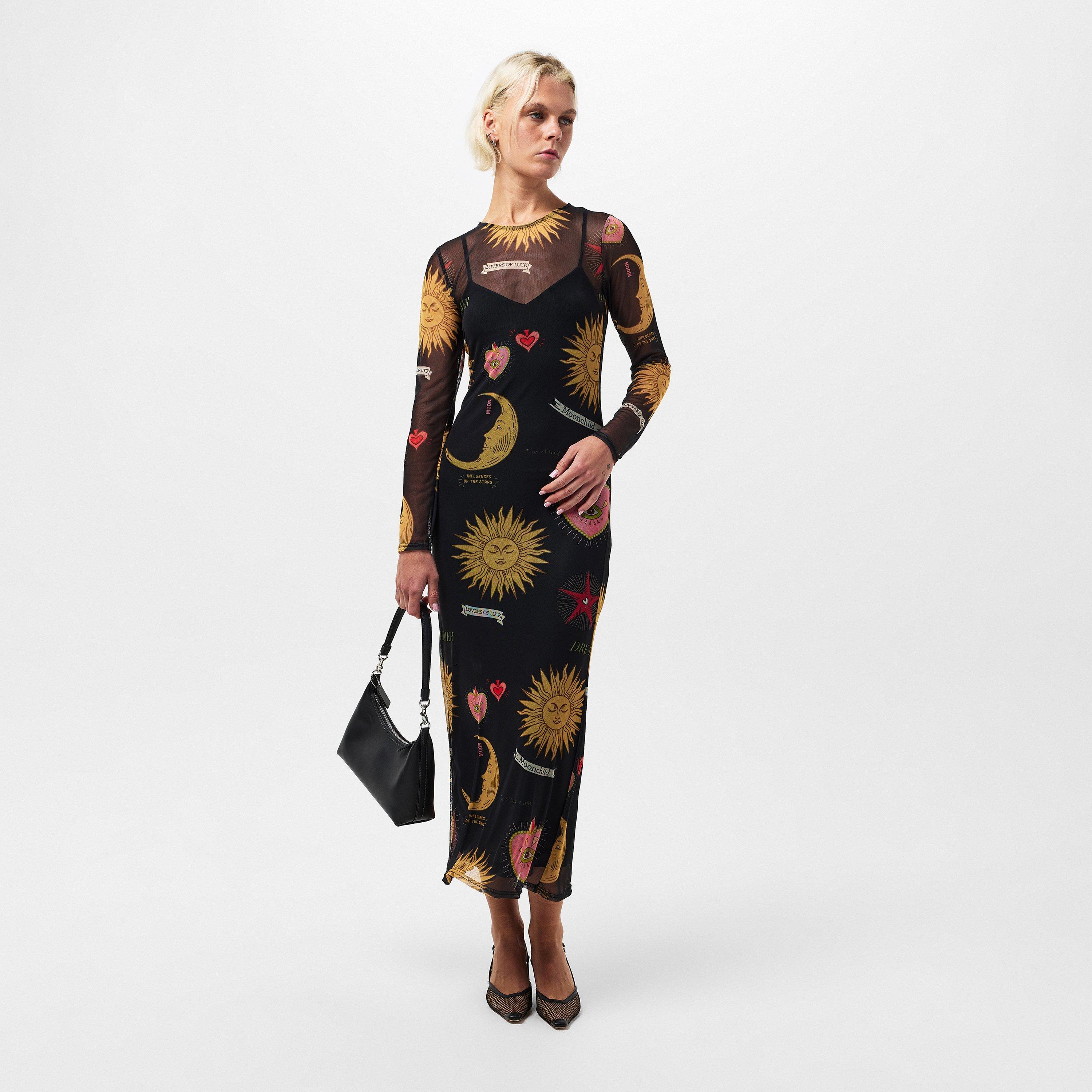 Black - Never Fully Dressed - Women's Mystic Mesh Maxi Dress - 6