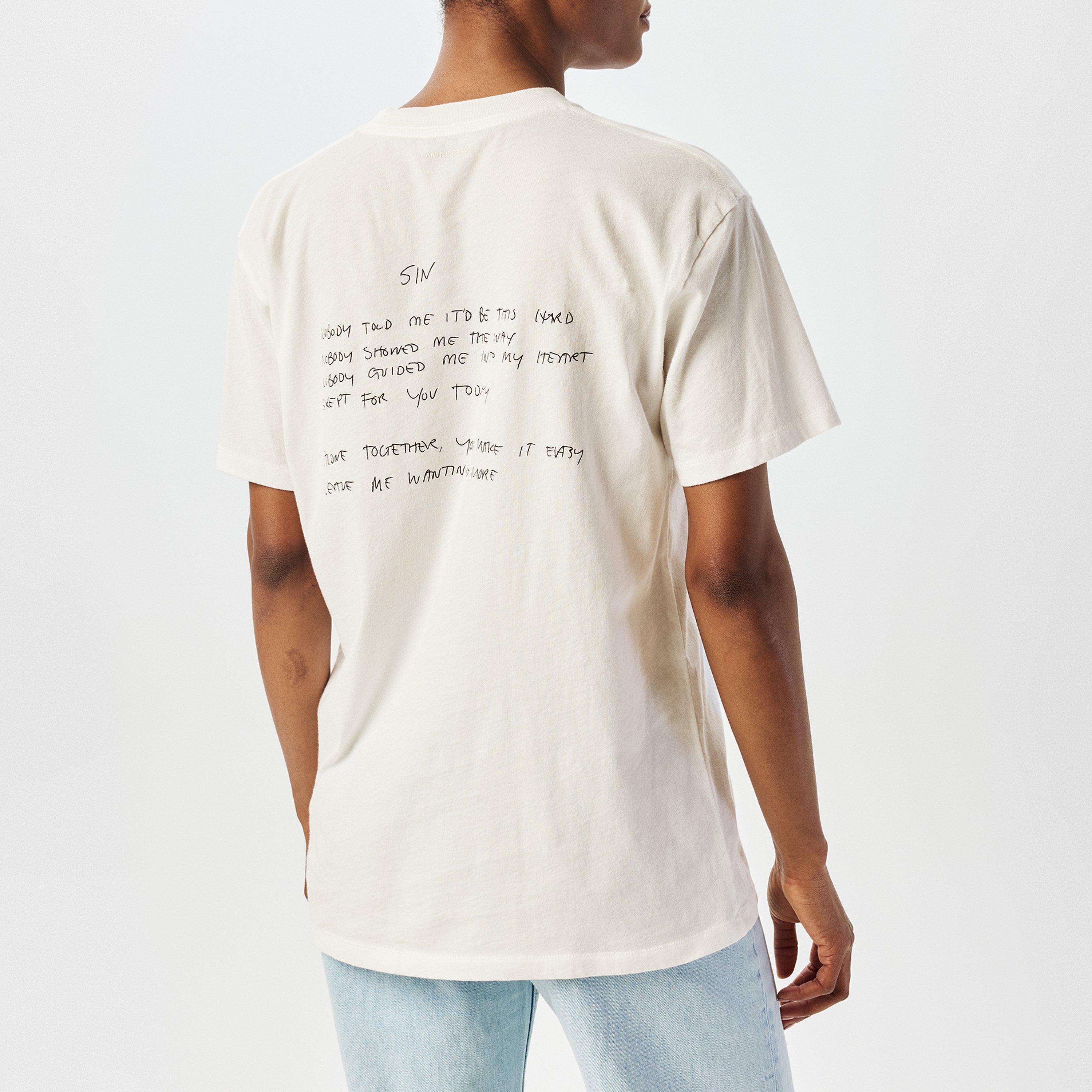 Ivory - Anine Bing - Women's Writing Regular Fit T-Shirt - 4