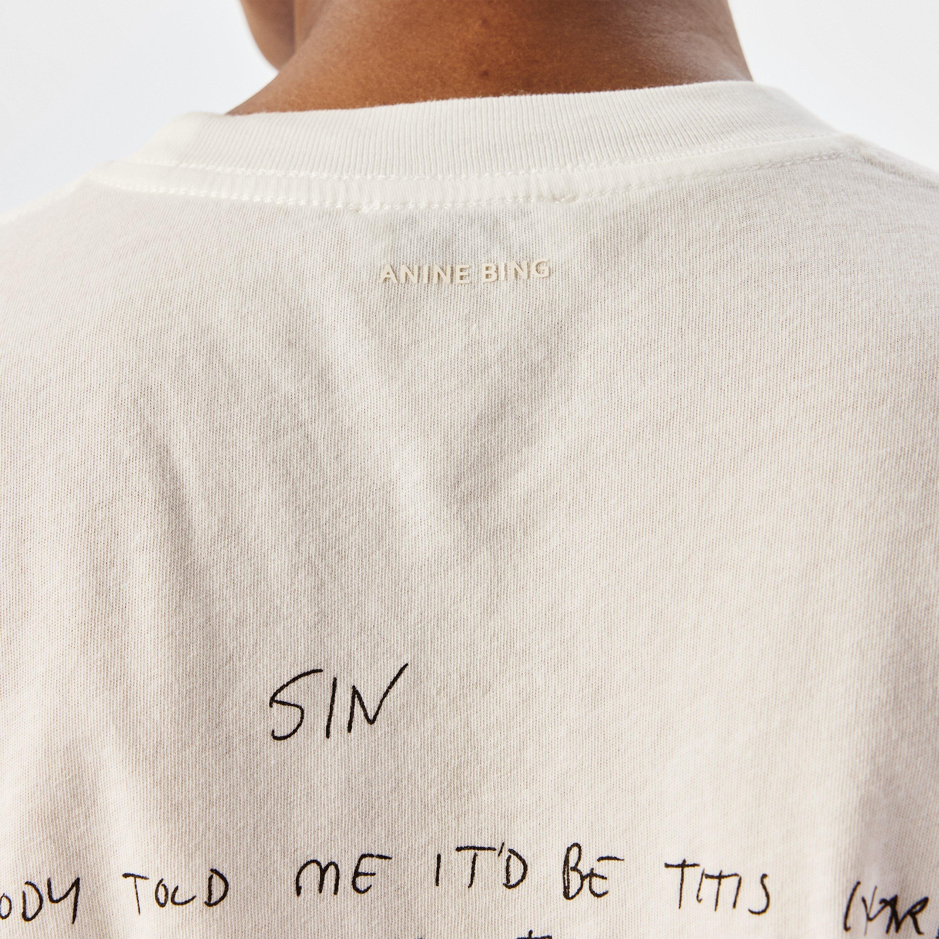 Ivory - Anine Bing - Women's Writing Regular Fit T-Shirt - 5