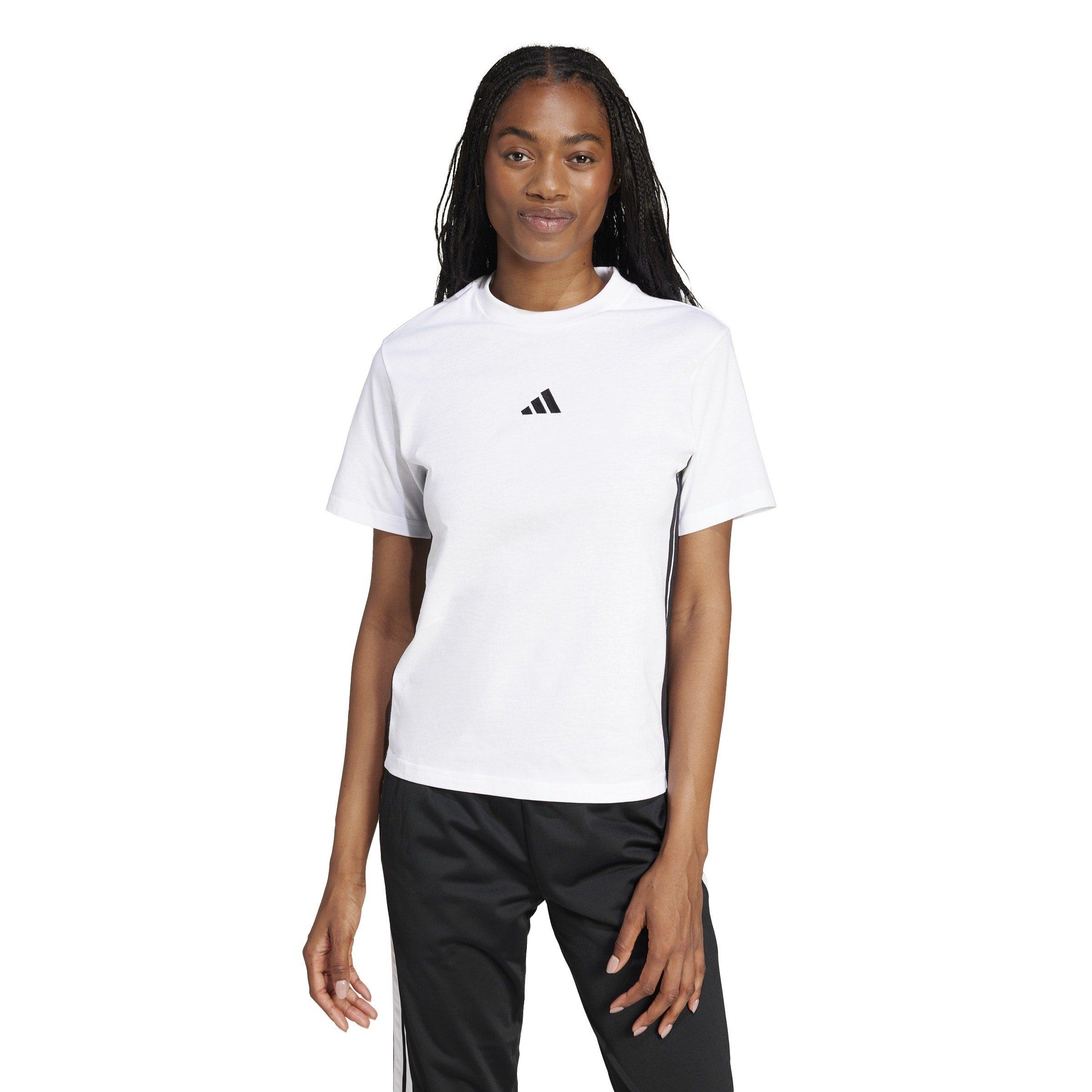 Bianco/Nero - adidas - Essentials 3-Stripes Cotton T-Shirt Womens - 2