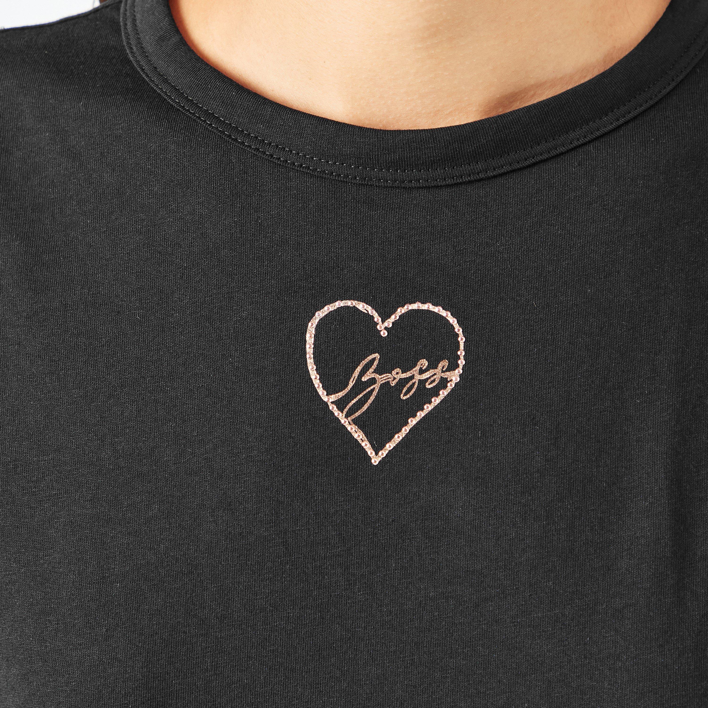 Black 003 - Boss - Women's Elogo Print T-Shirt, Crystal Print T-Shirt - 5