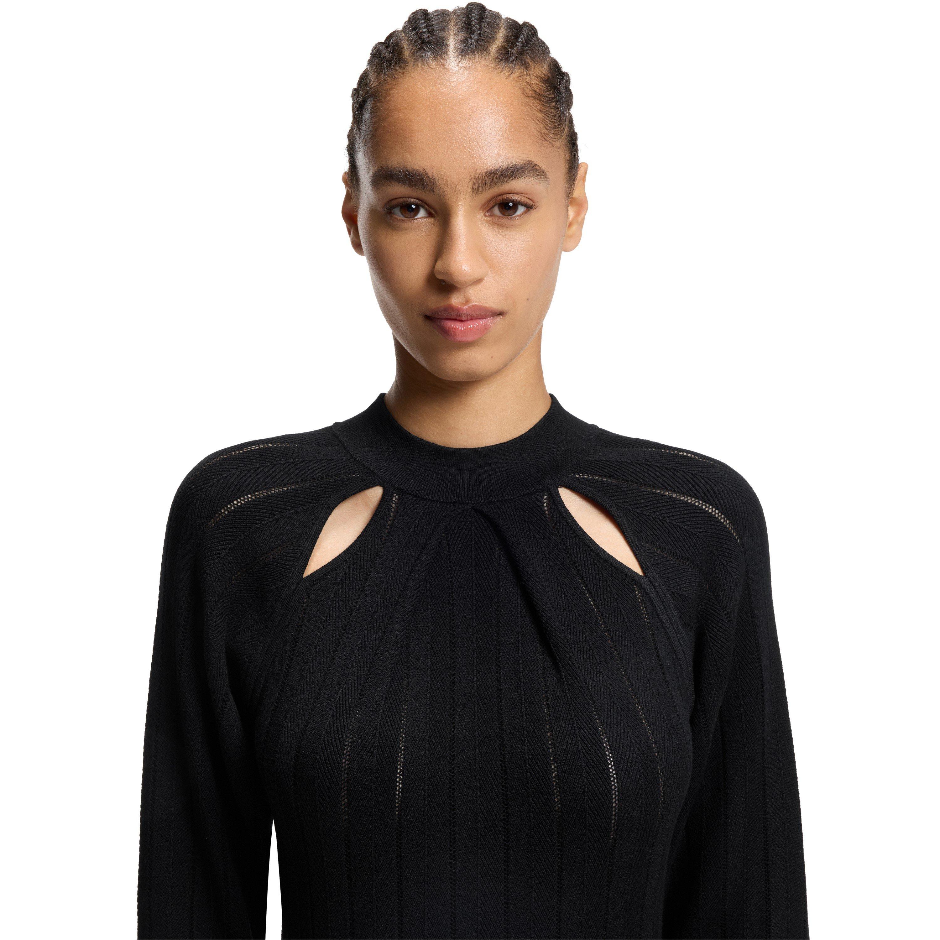 Black 001 - Boss - Women's Fuccia  Black A Line Dress - 5