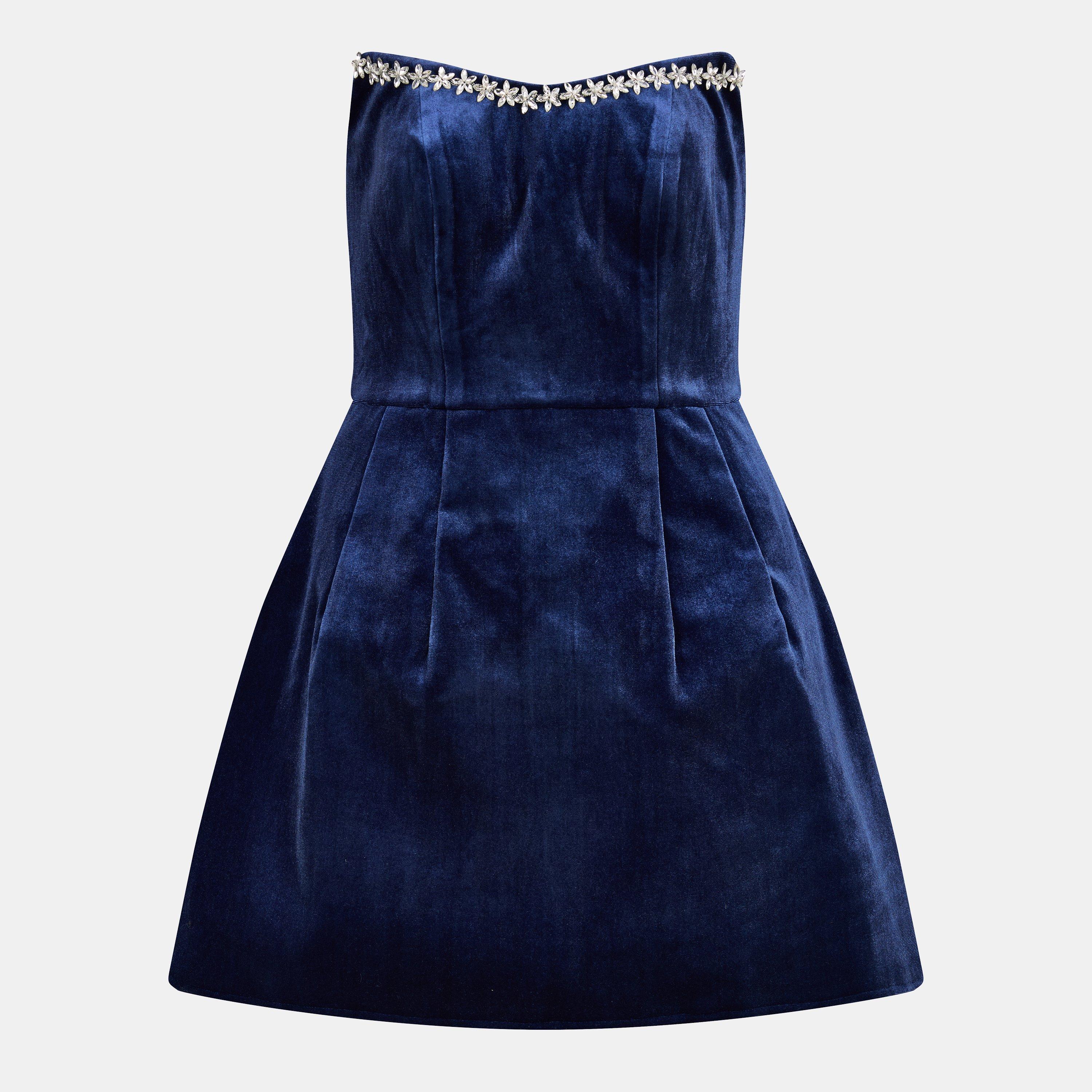 Jarlo Women's Tye Fitted Mini Dress - Blue - 14 (L)