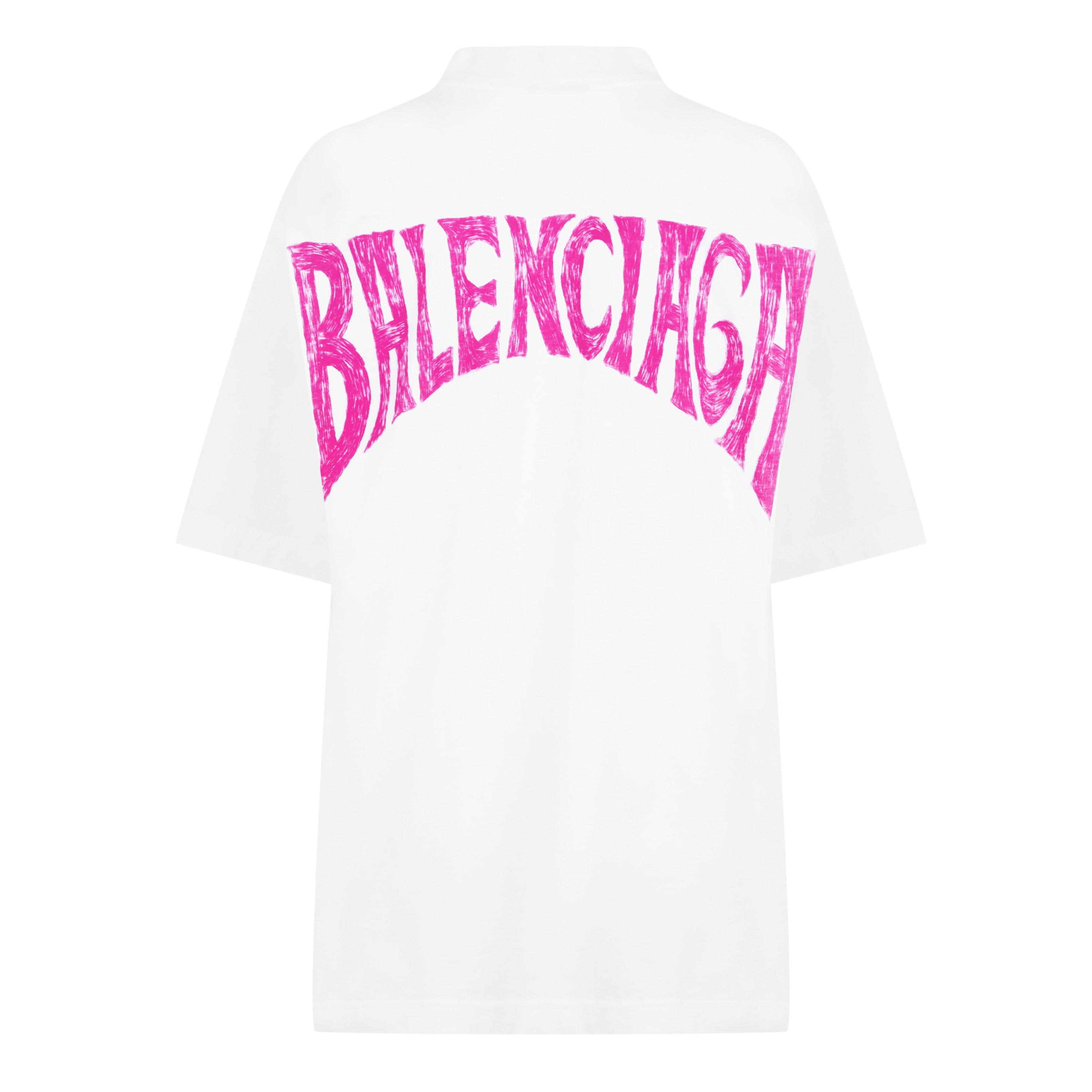 White/Pink - Balenciaga - Medium Fit T-Shirt - 6