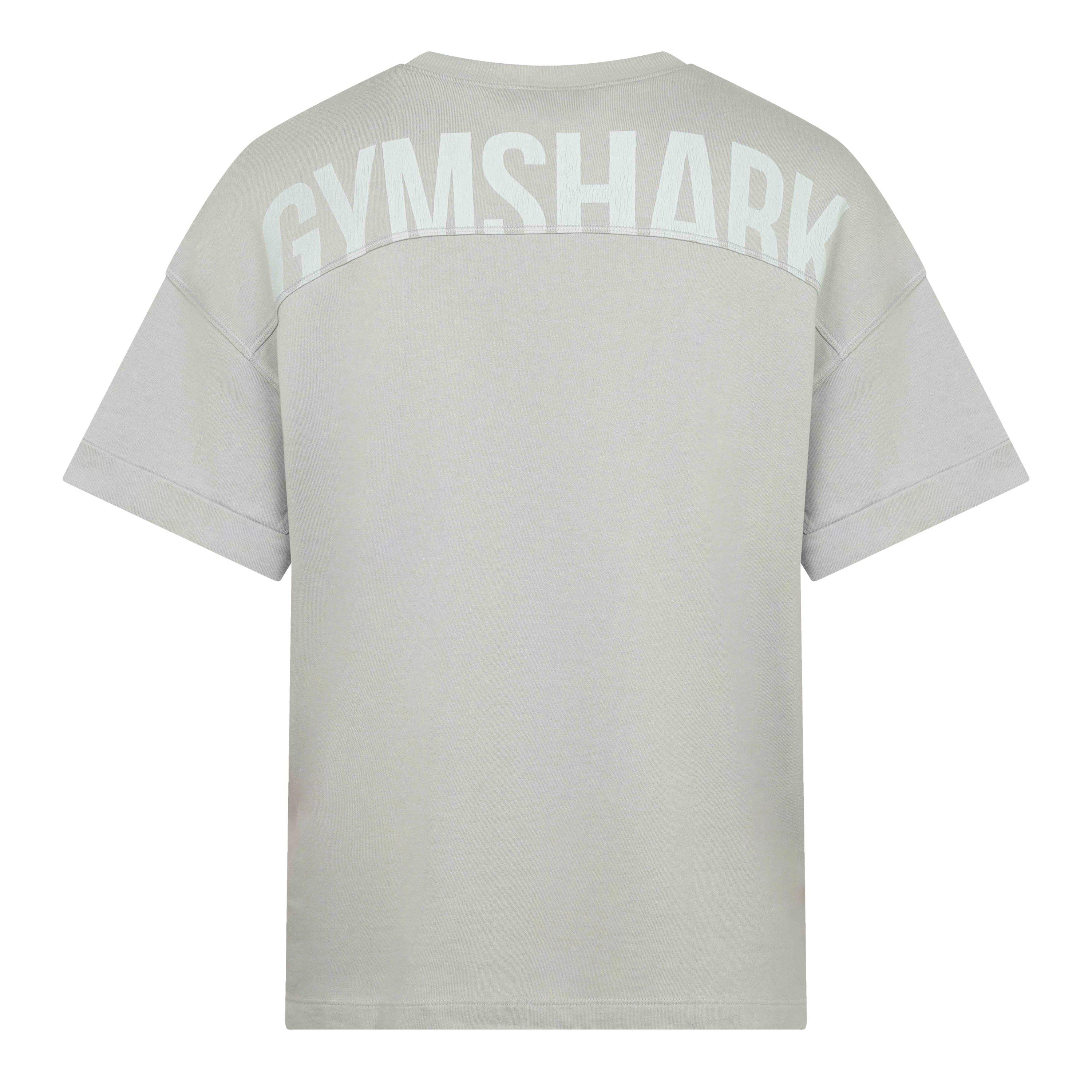 Gs SilvGry/Acid - Gymshark - Women's Power Cotton Short-Sleeve Oversized-Fit T-Shirt - 2