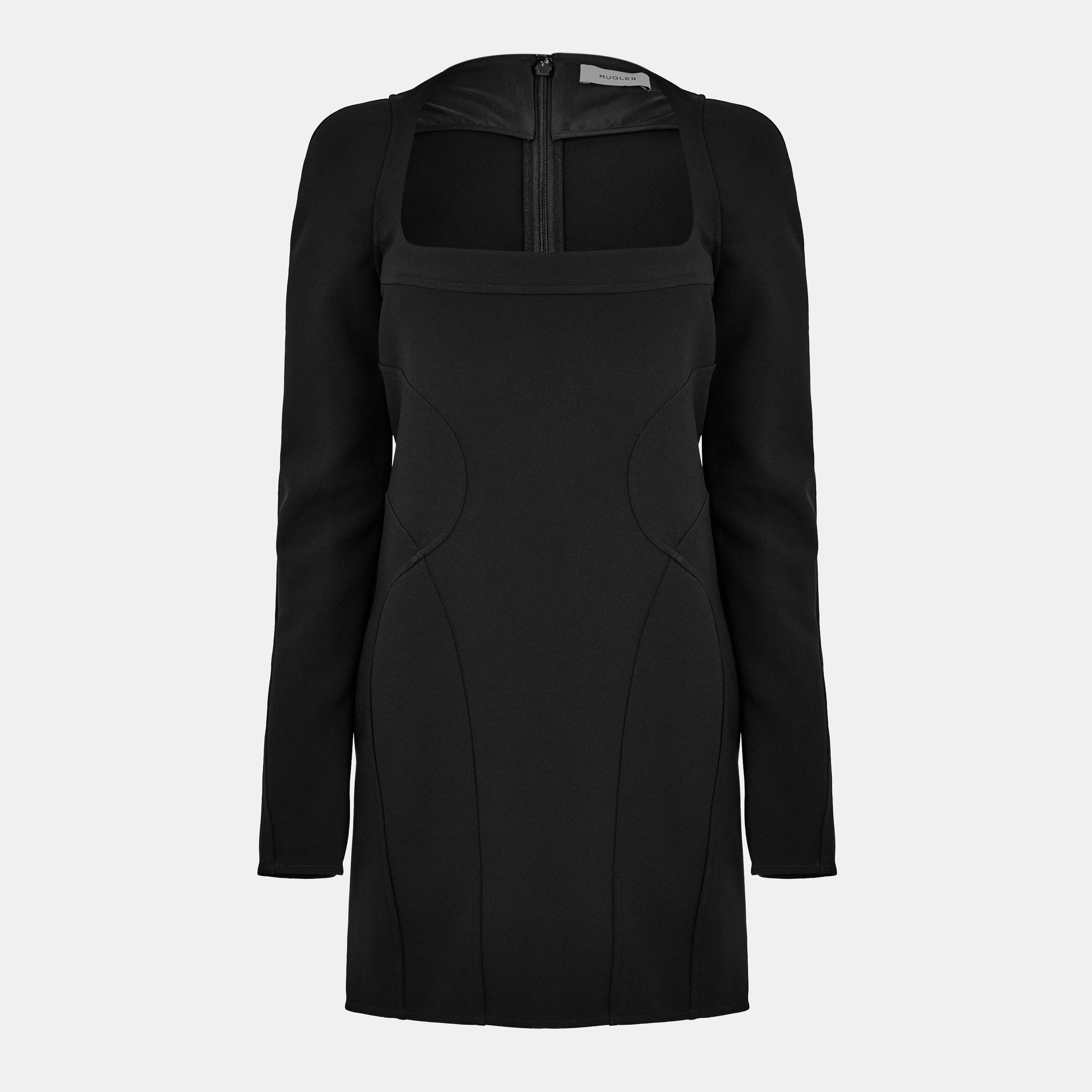 Black - Mugler - Women's Long-Sleeve Bodycon Dress - 1