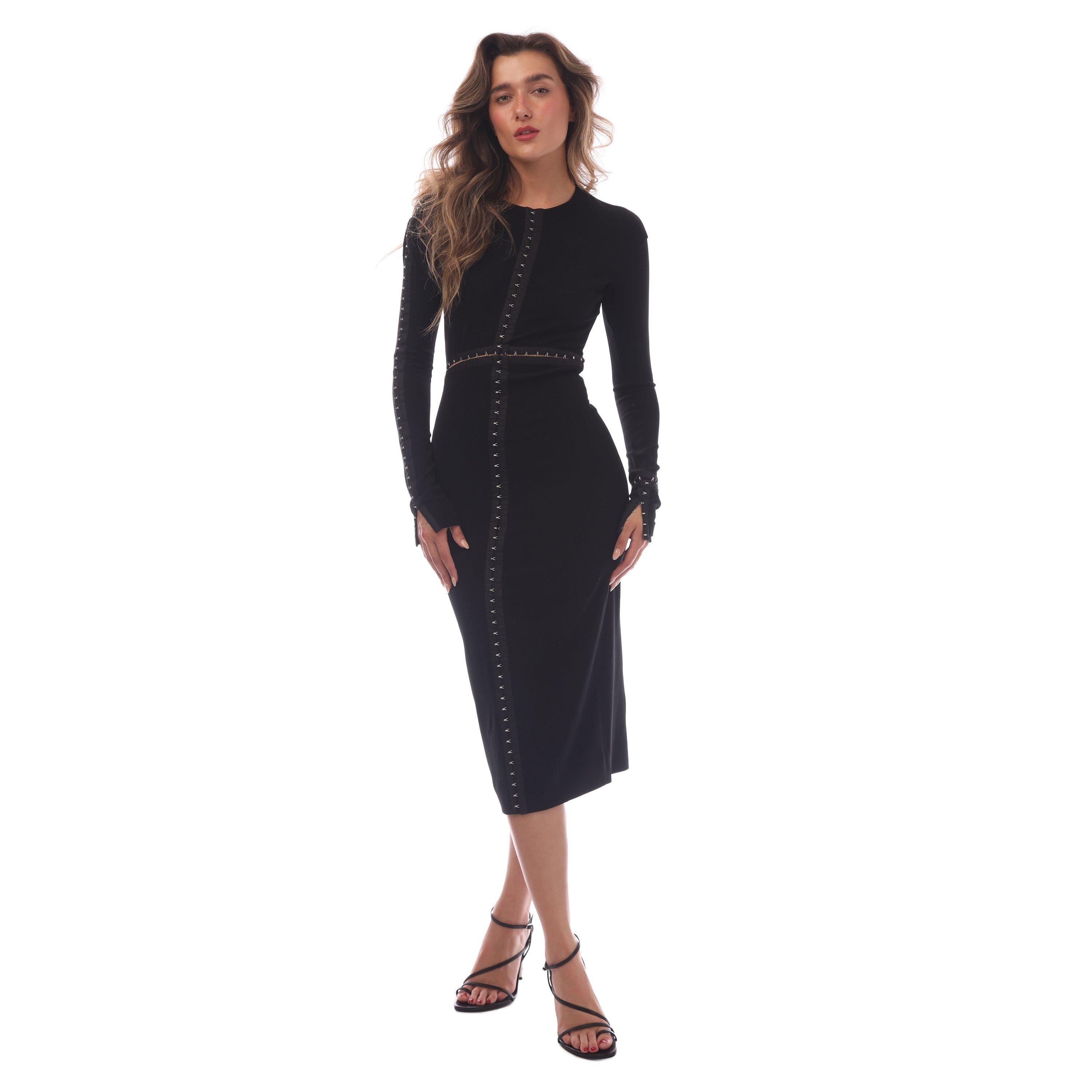 Black - Mugler - Women's Midi Bodycon Dress - 1