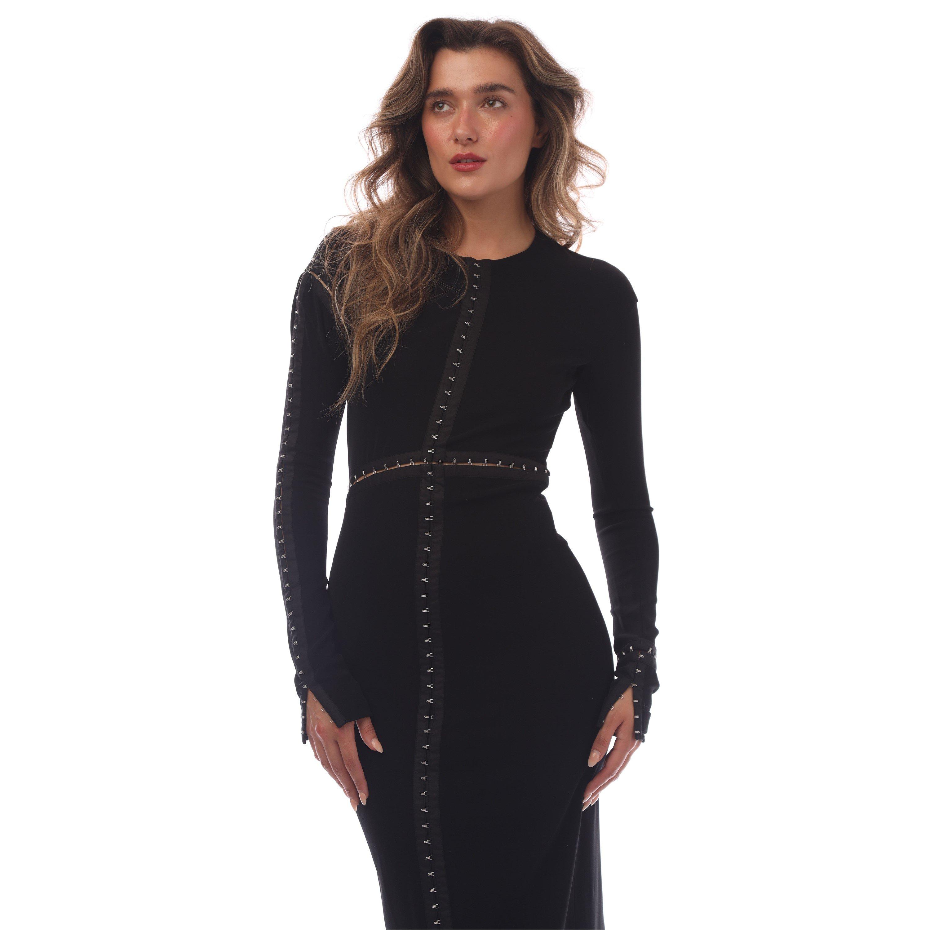 Black - Mugler - Women's Midi Bodycon Dress - 2