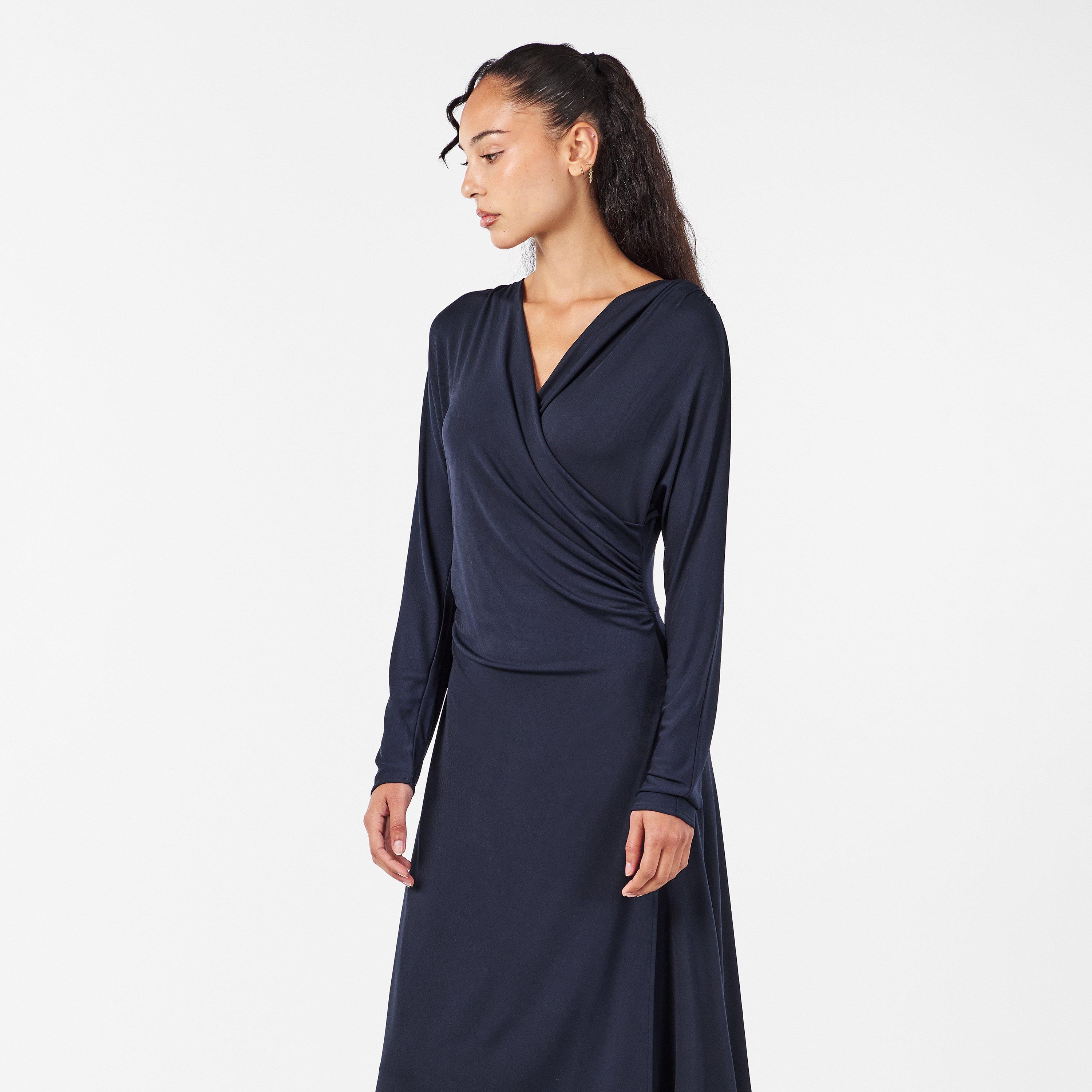 Dark Blue - Boss - Ettita Dress, Wrap Design - 3