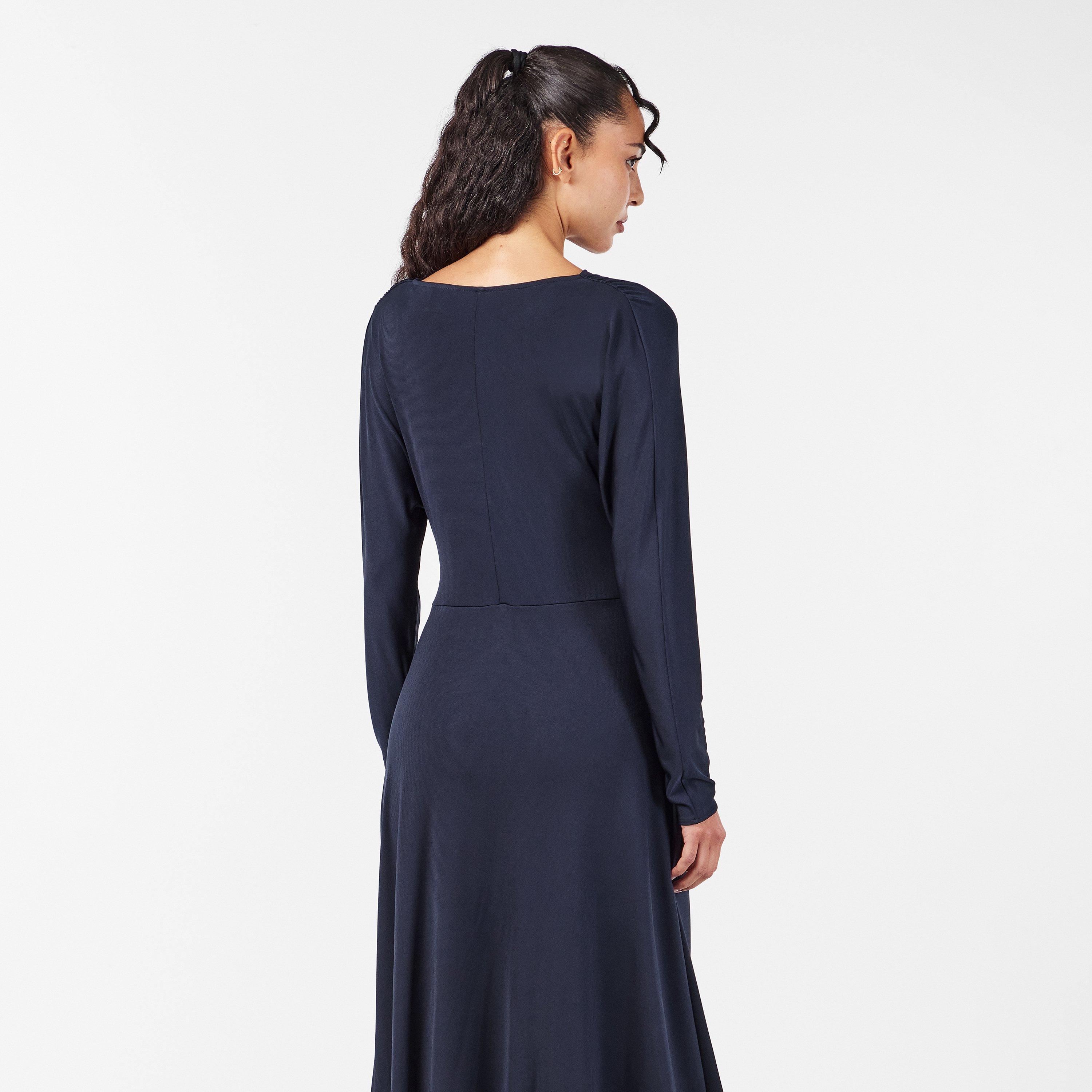 Dark Blue - Boss - Ettita Dress, Wrap Design - 4