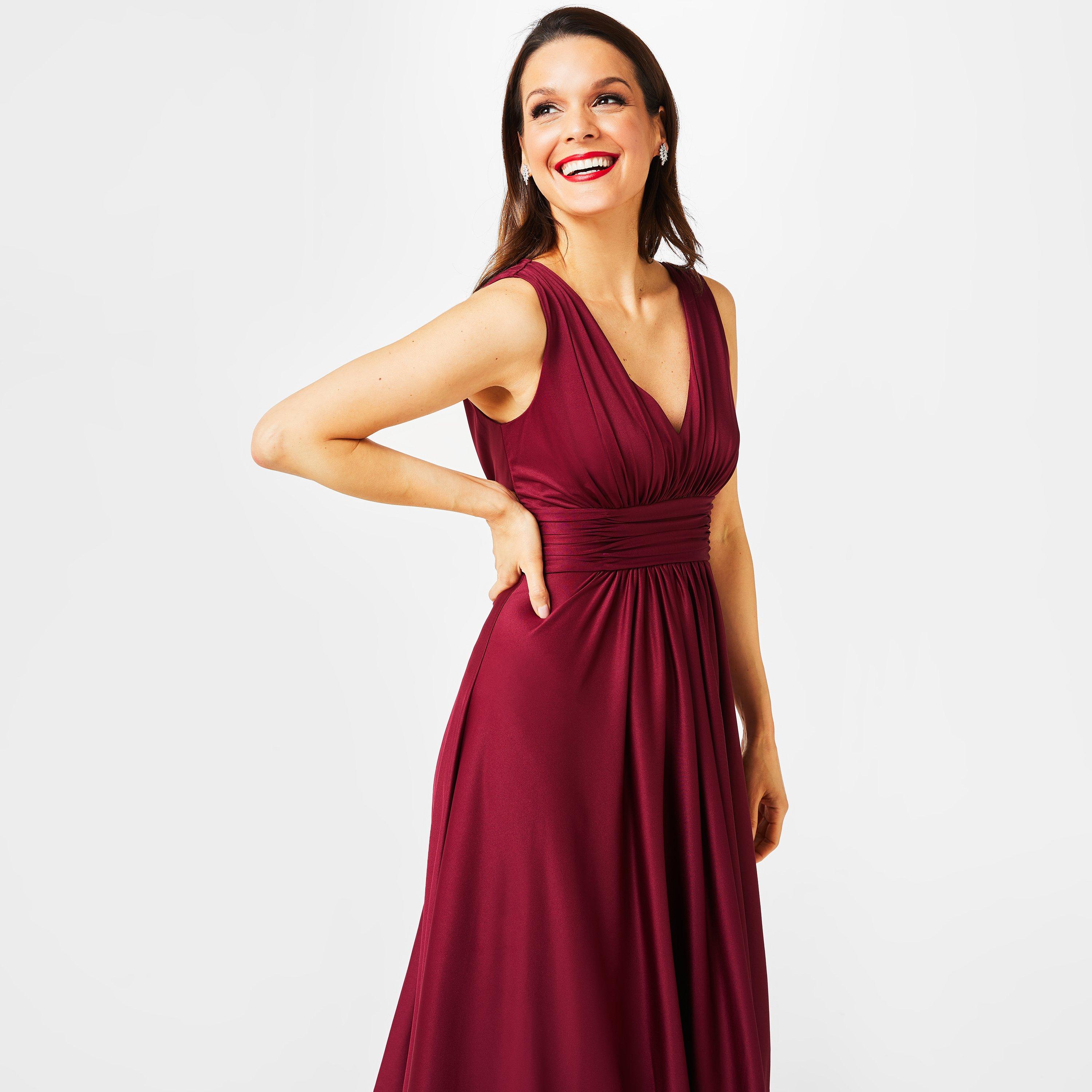 Biba Women's Bridesmaid Dip Hem Maxi Dress - Berry - 18 (2XL)