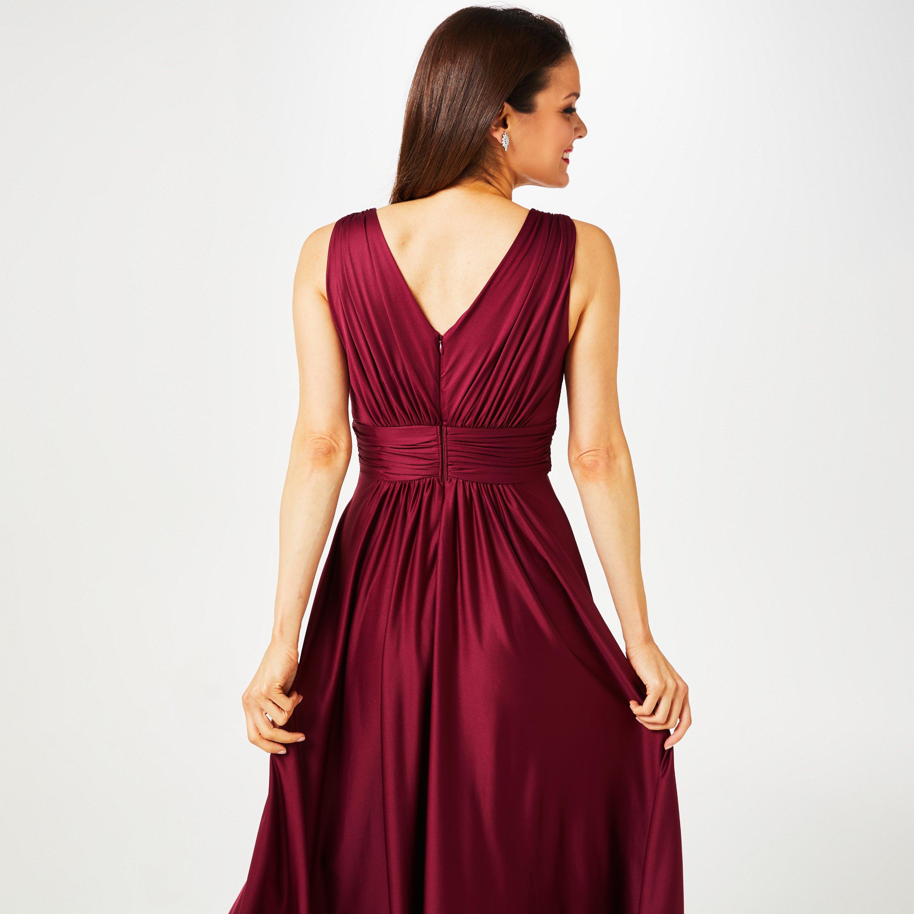 Berry - Biba - BIBA Bridesmaid Dip Hem Maxi Dress - 2