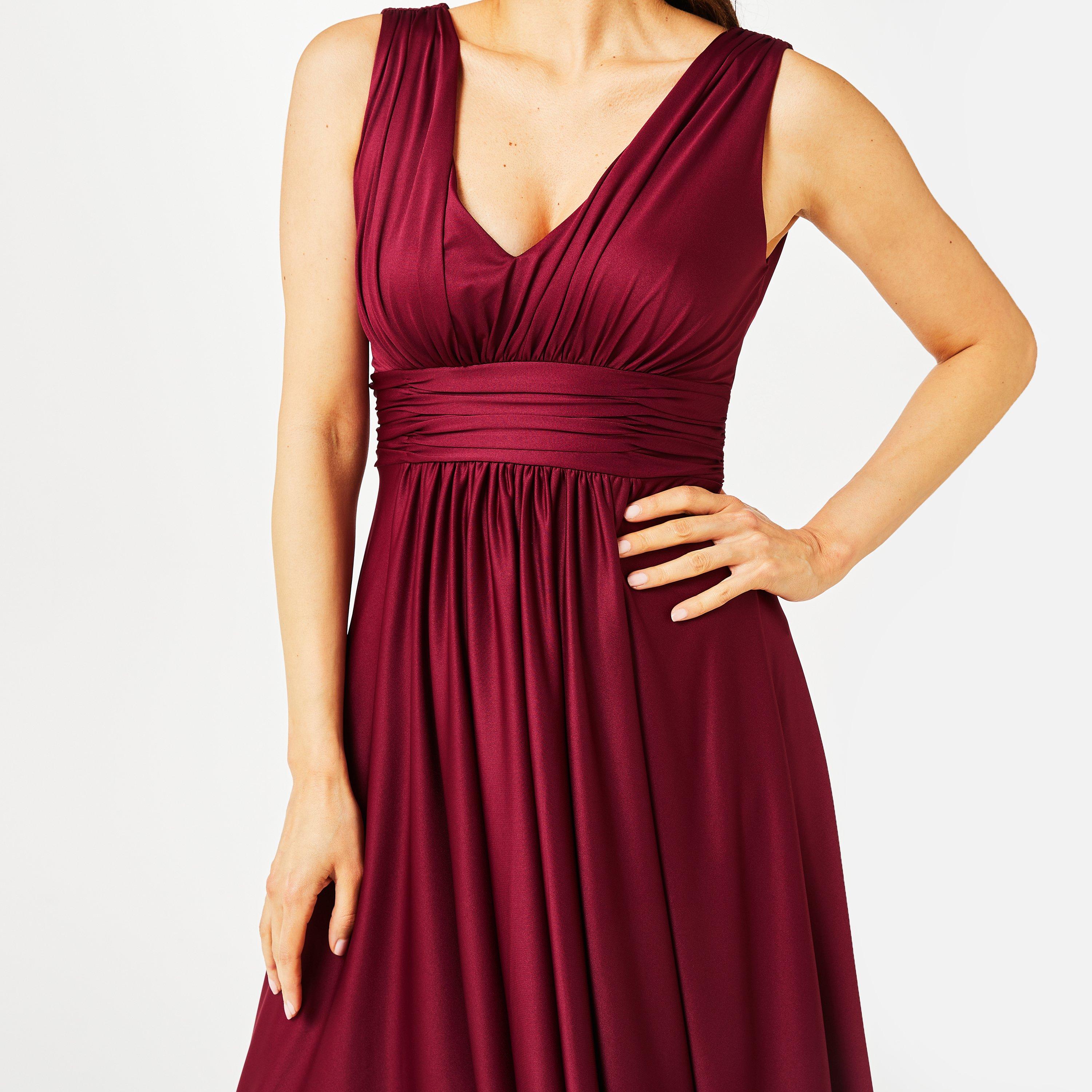 Berry - Biba - BIBA Bridesmaid Dip Hem Maxi Dress - 3
