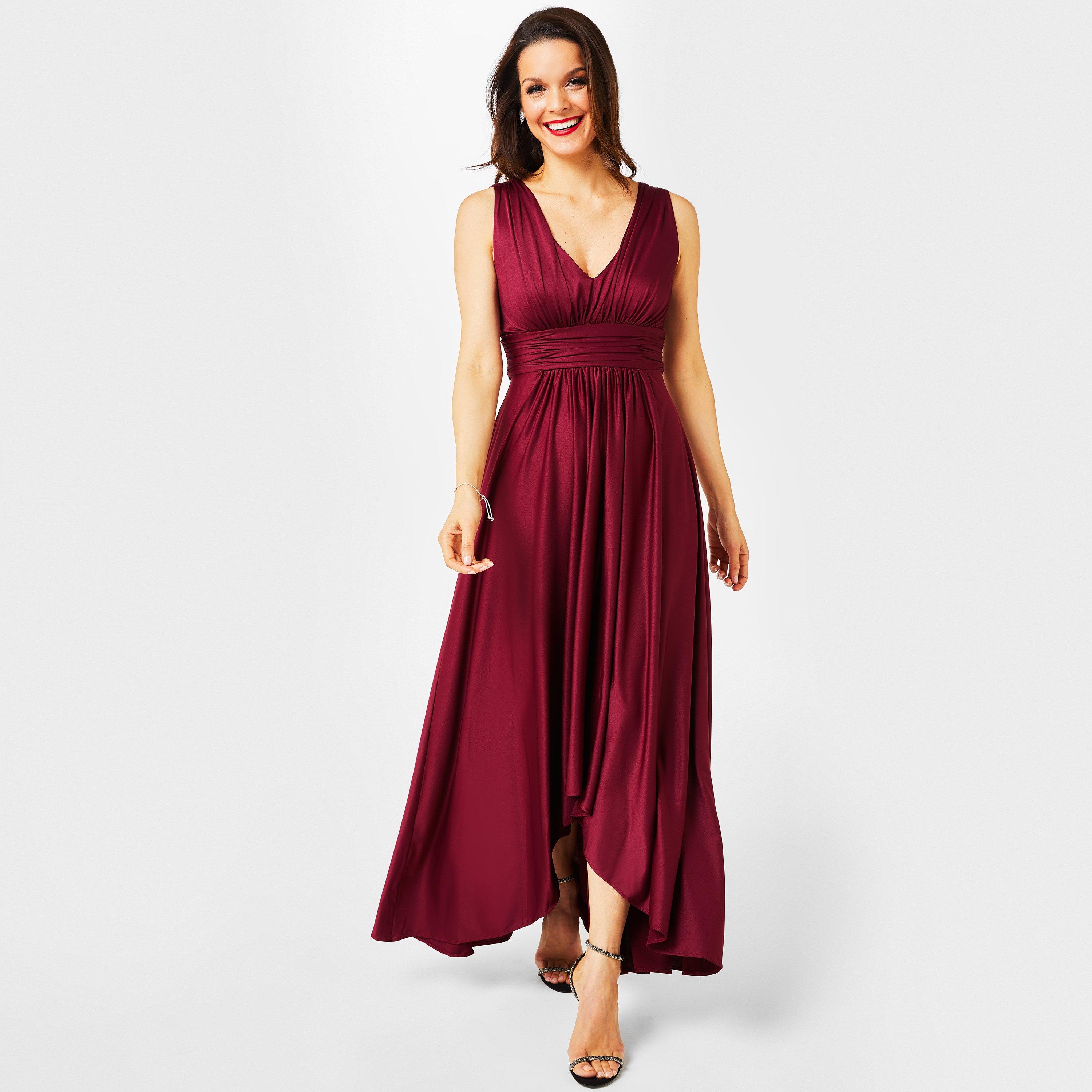 Berry - Biba - BIBA Bridesmaid Dip Hem Maxi Dress - 4