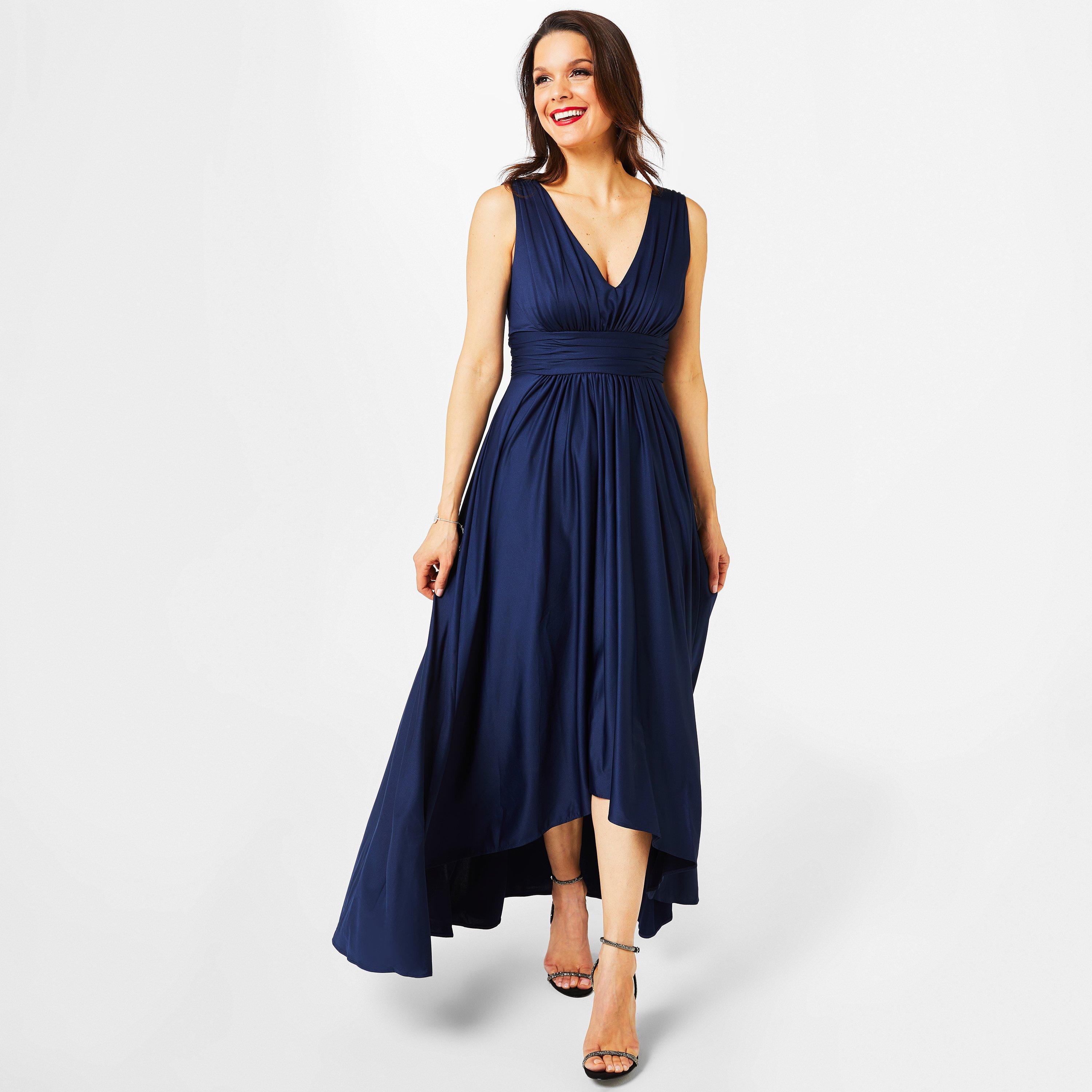 Navy - Biba - BIBA Bridesmaid Dip Hem Maxi Dress - 4