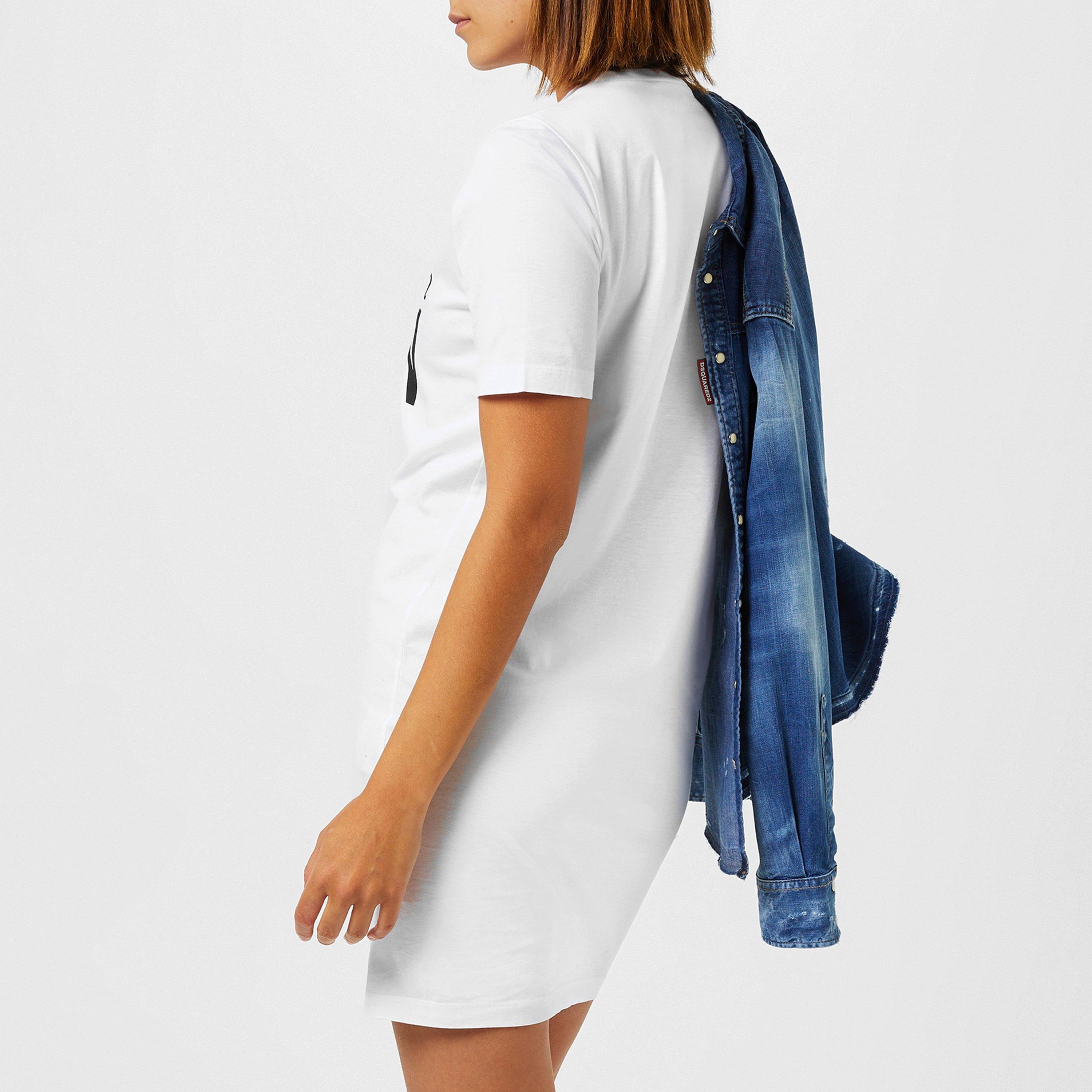 White 989 - DSquared2 - Icon Renny T-Shirt Dress - 2