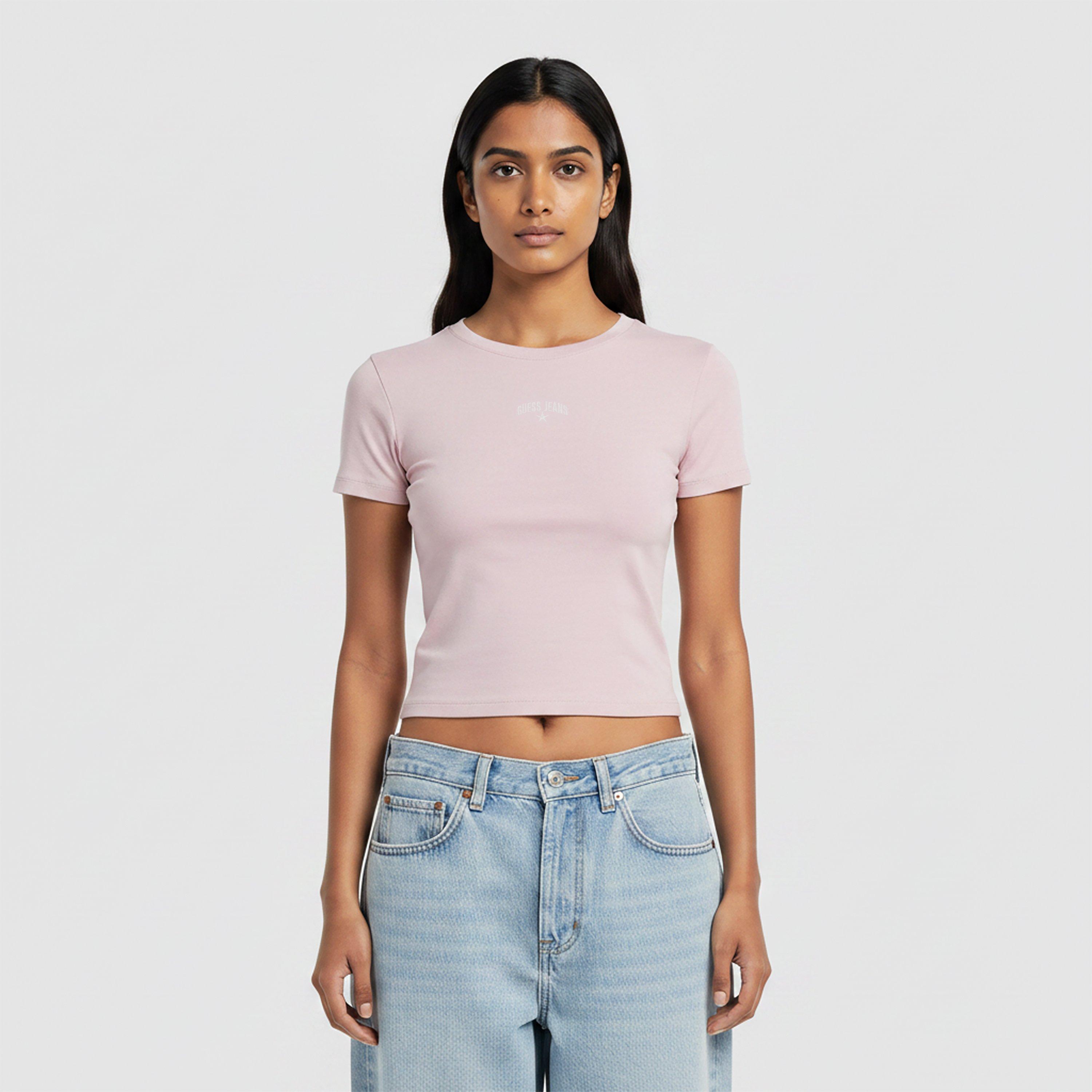 Romantic Lilac - Guess - Women's Star Print Slim Fit T-Shirt - 3