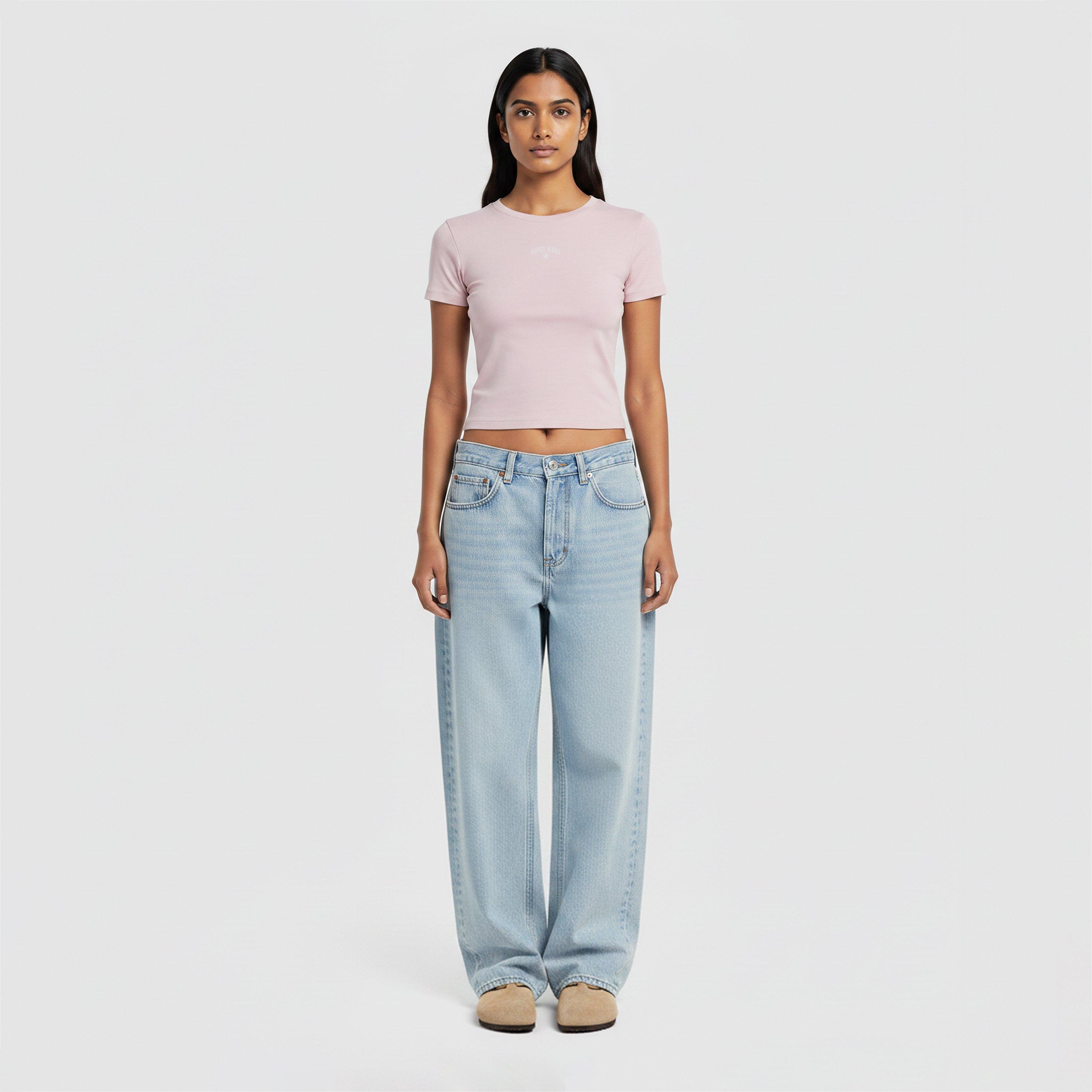 Romantic Lilac - Guess - Women's Star Print Slim Fit T-Shirt - 5
