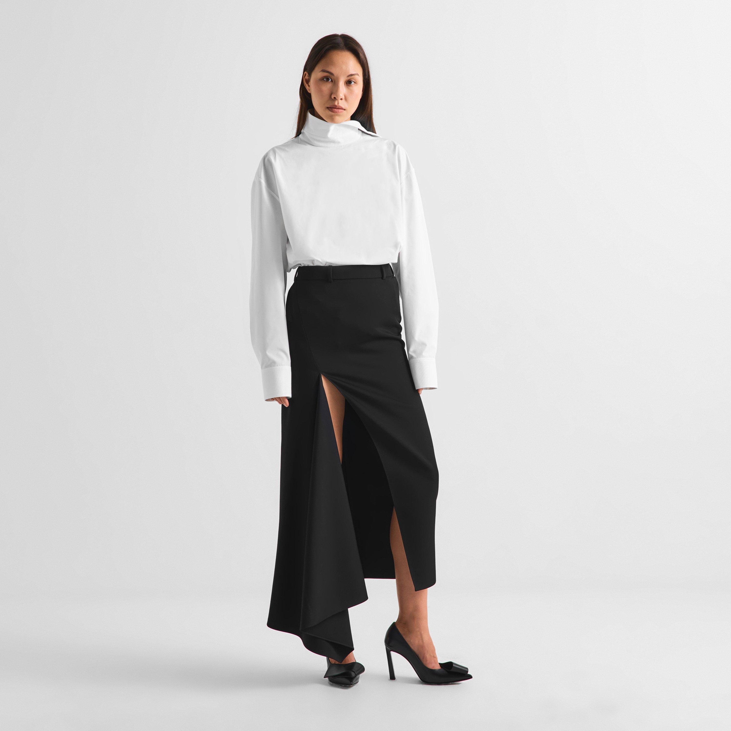 White - GIVENCHY - Women's Plain Cotton Long-Sleeve Oversized-Fit Shirt - 6