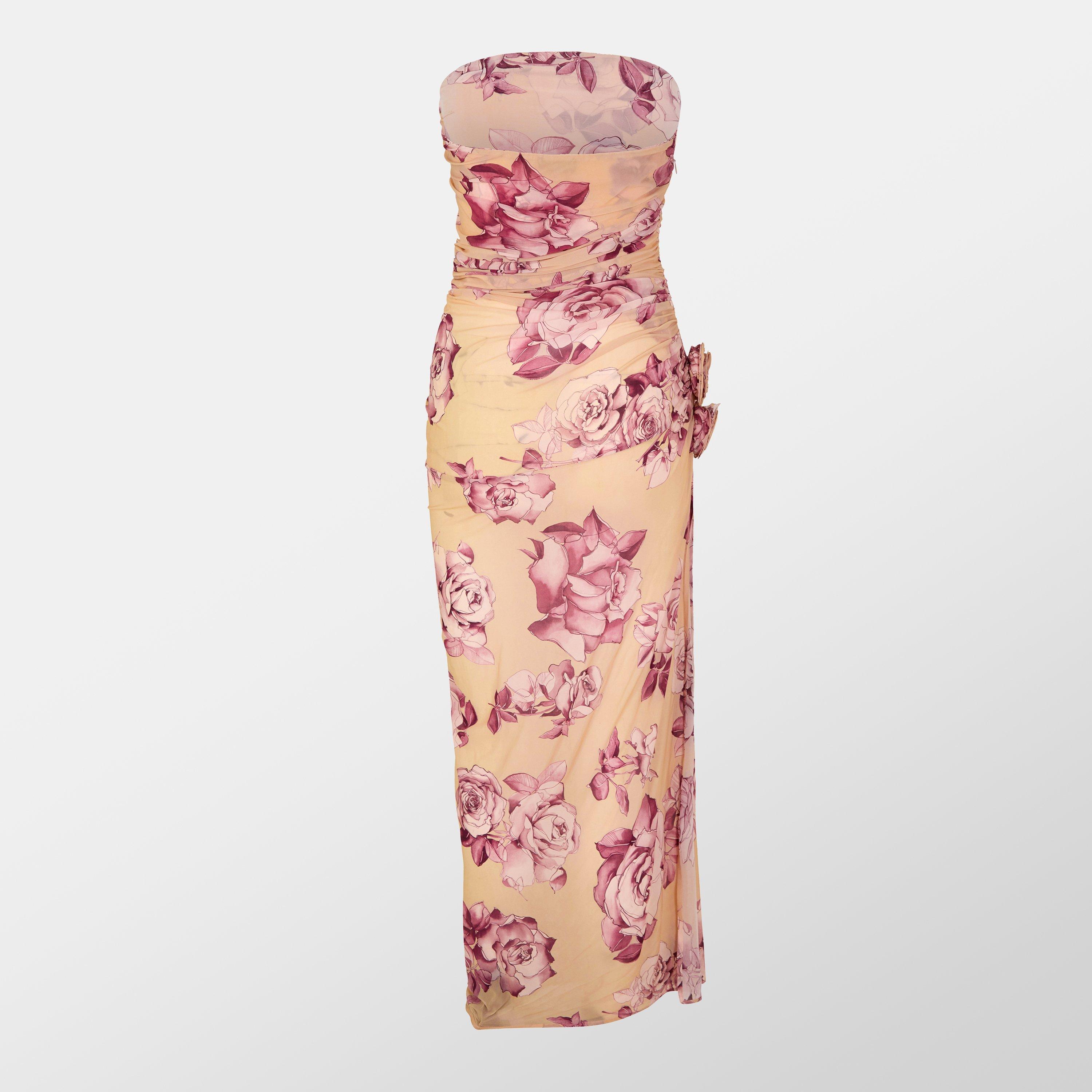 Beige Print - Magda Butrym - Women's Print Bodycon Dress - 2