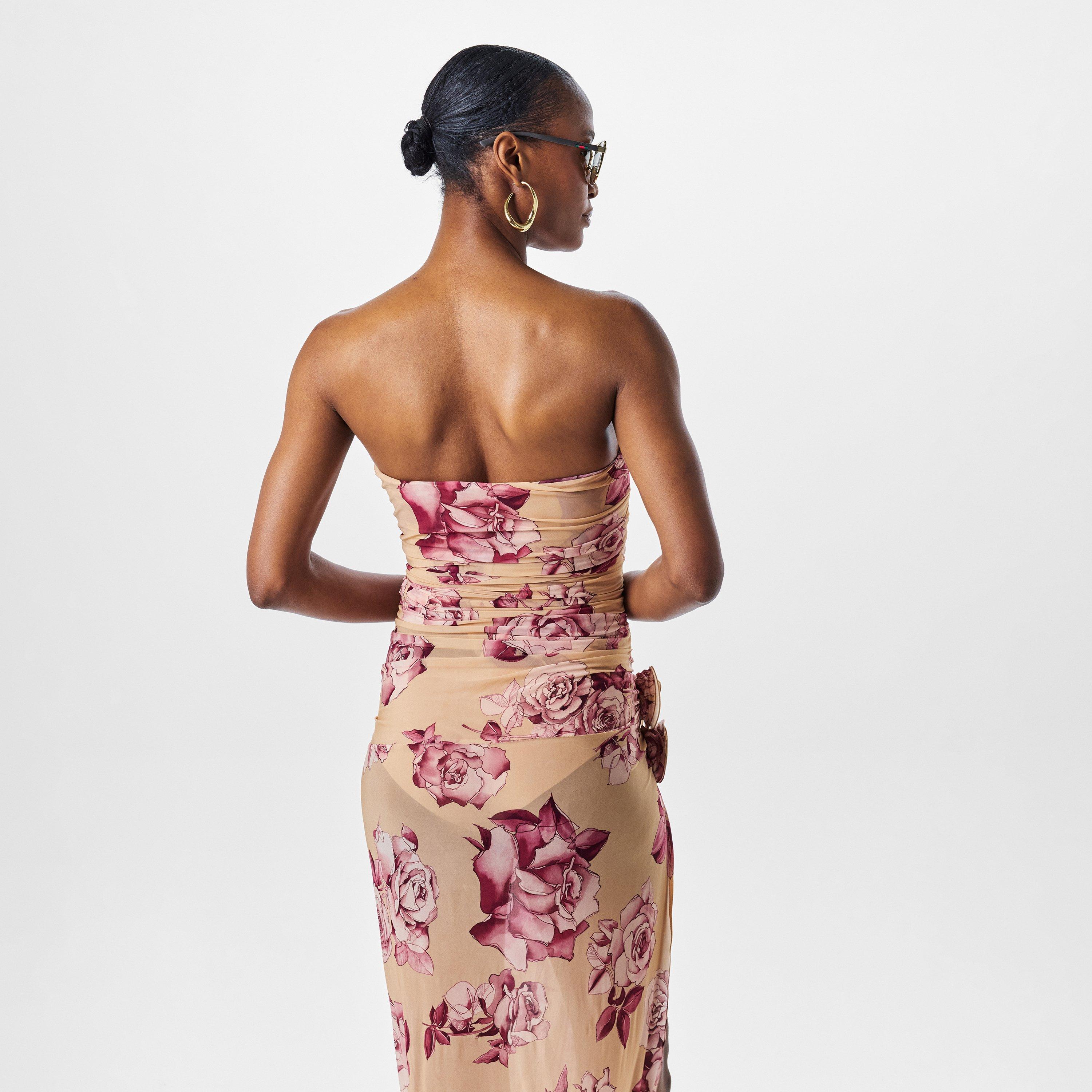 Beige Print - Magda Butrym - Women's Print Bodycon Dress - 4