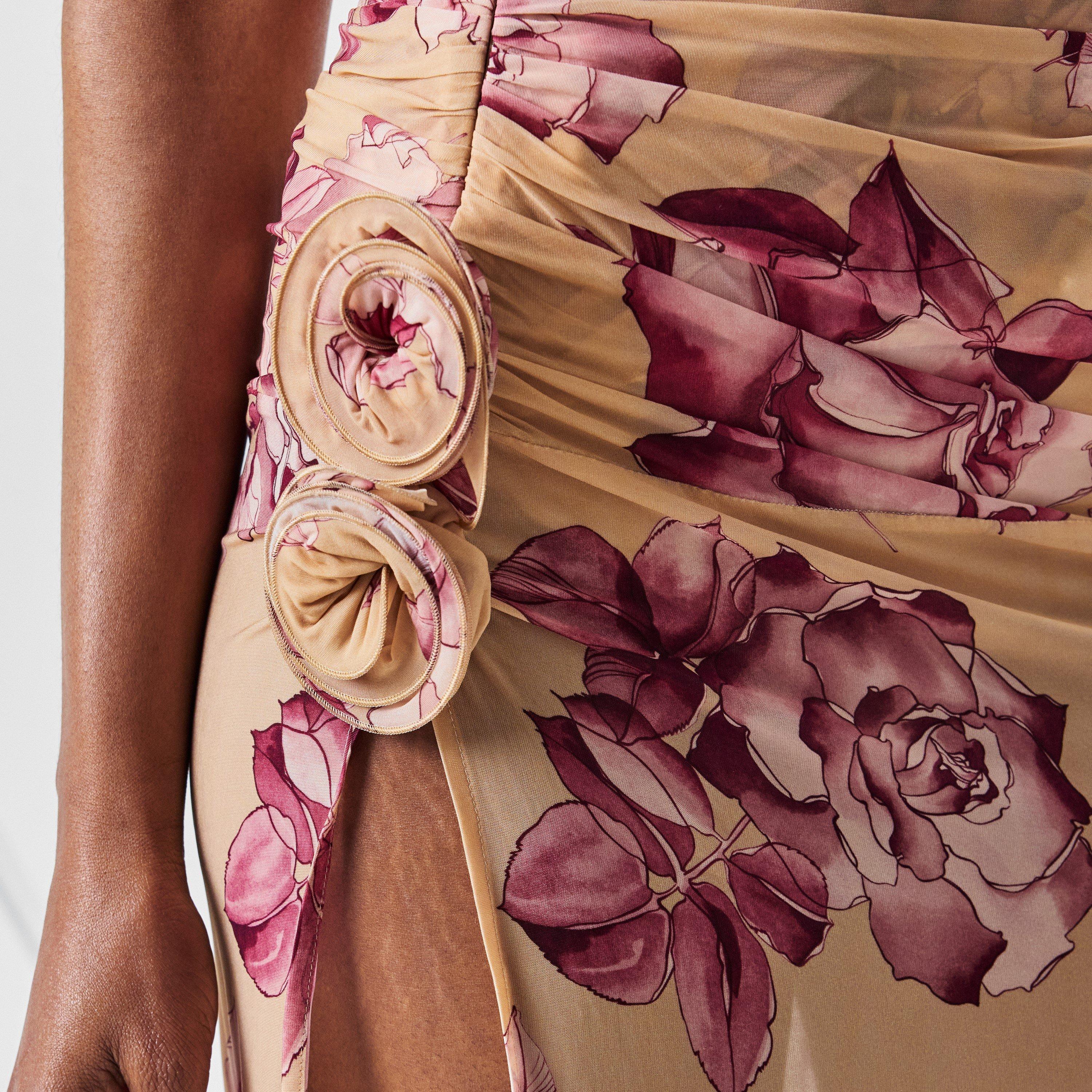 Beige Print - Magda Butrym - Women's Print Bodycon Dress - 5