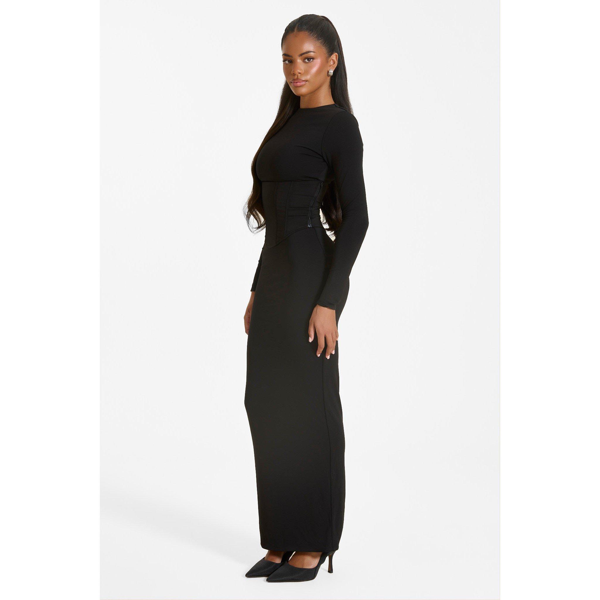 Black - Mars The Label - Women's Sandra Long-Sleeve Maxi Dress - 2
