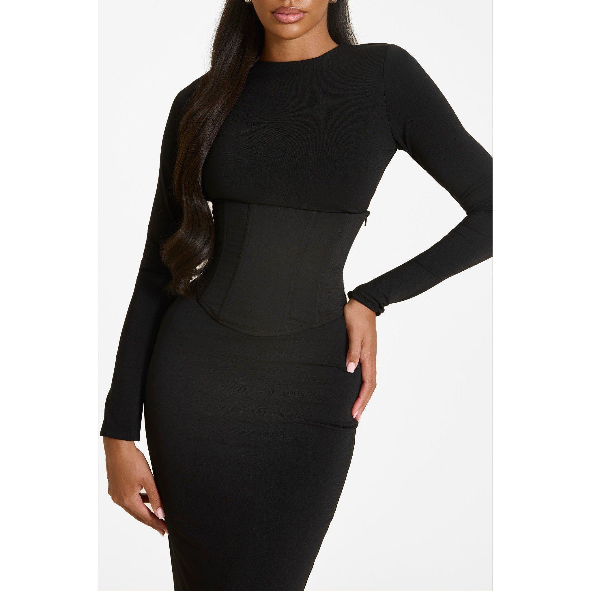 Black - Mars The Label - Women's Sandra Long-Sleeve Maxi Dress - 4