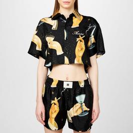 Amiri Champaign Print Silk Shirt