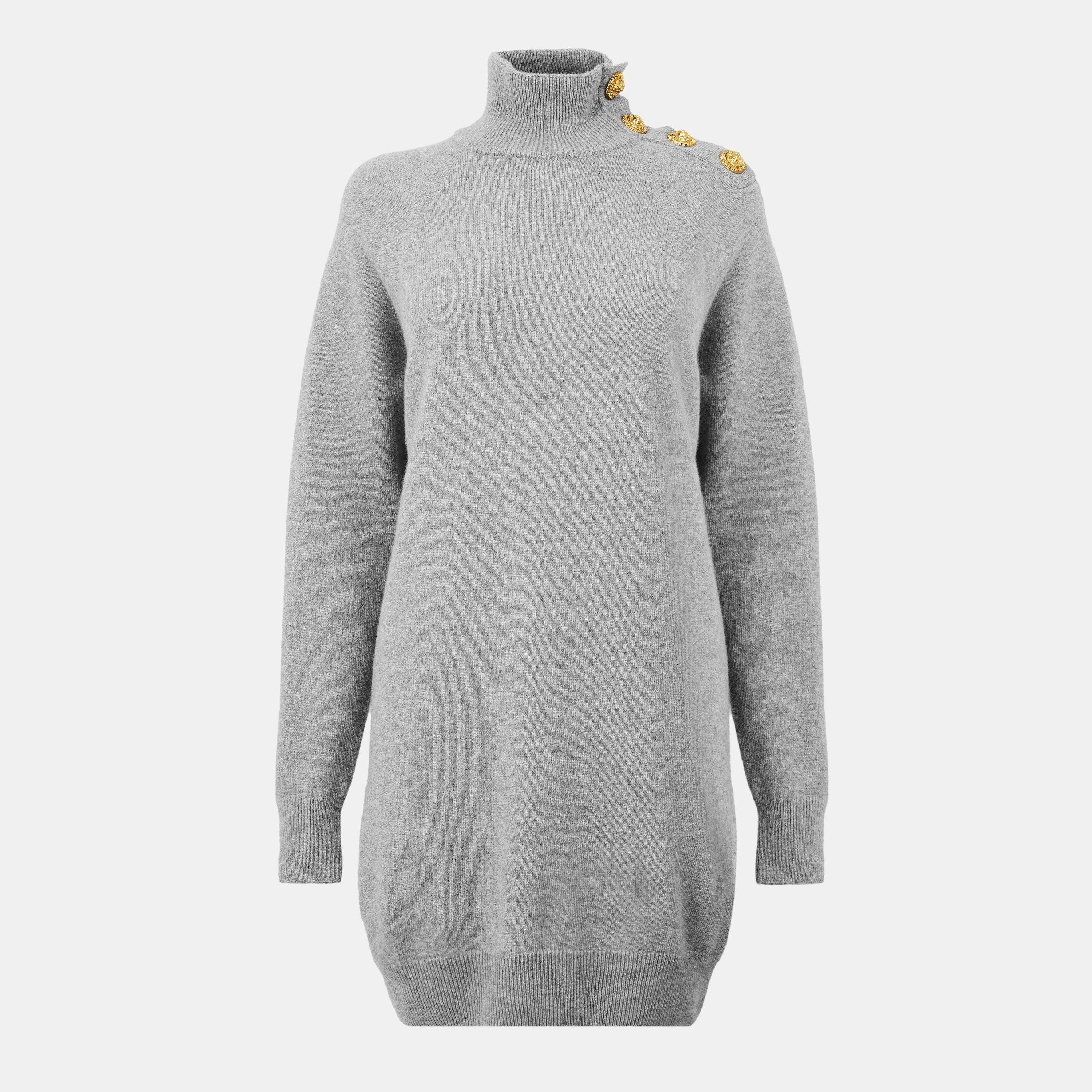 Balmain Women's Structured Tailored Mini Dress - Gris Chiné - Size 38 (UK 10)