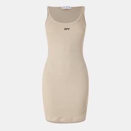 Off White Women's Rib Dress, Basic Design