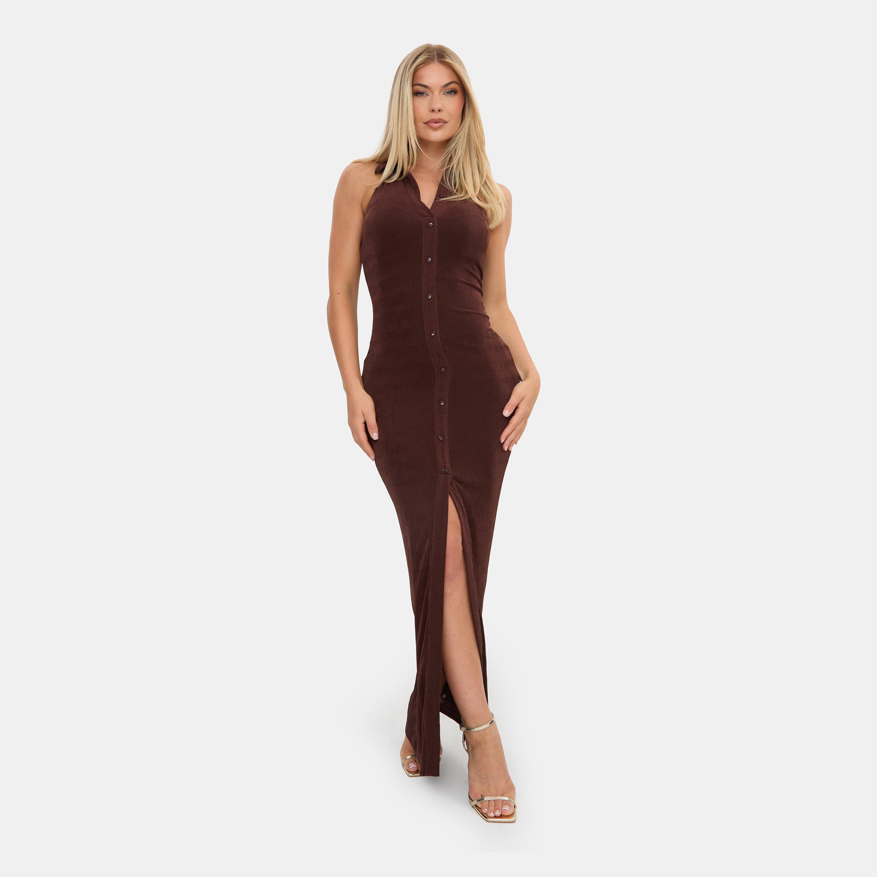 I Saw It First Women's Slinky Maxi Dress - Chocolate - 8 (XS)