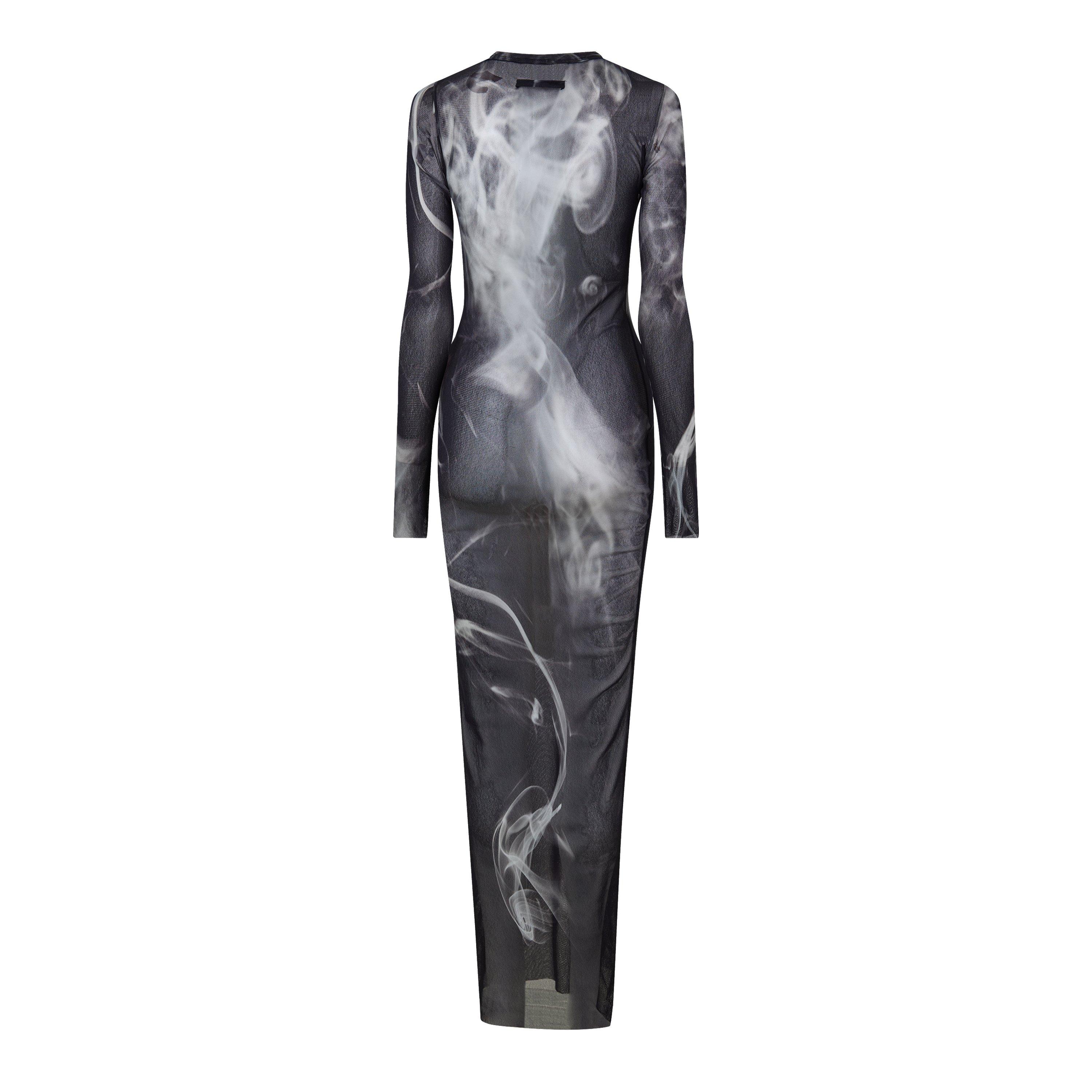 Black/Grey/Whte - Jean Paul Gaultier - JPG Mesh Long Dress Ld64 - 2