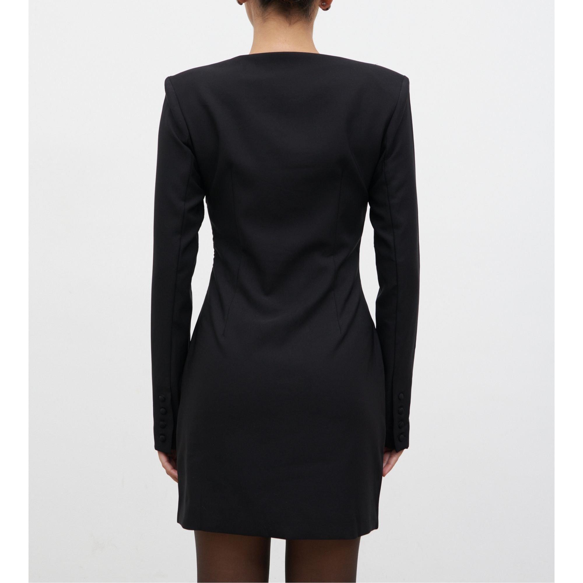 Black - Pretty Lavish - Women's Lou Long Sleeve Embellished Trim Mini Dress - 3