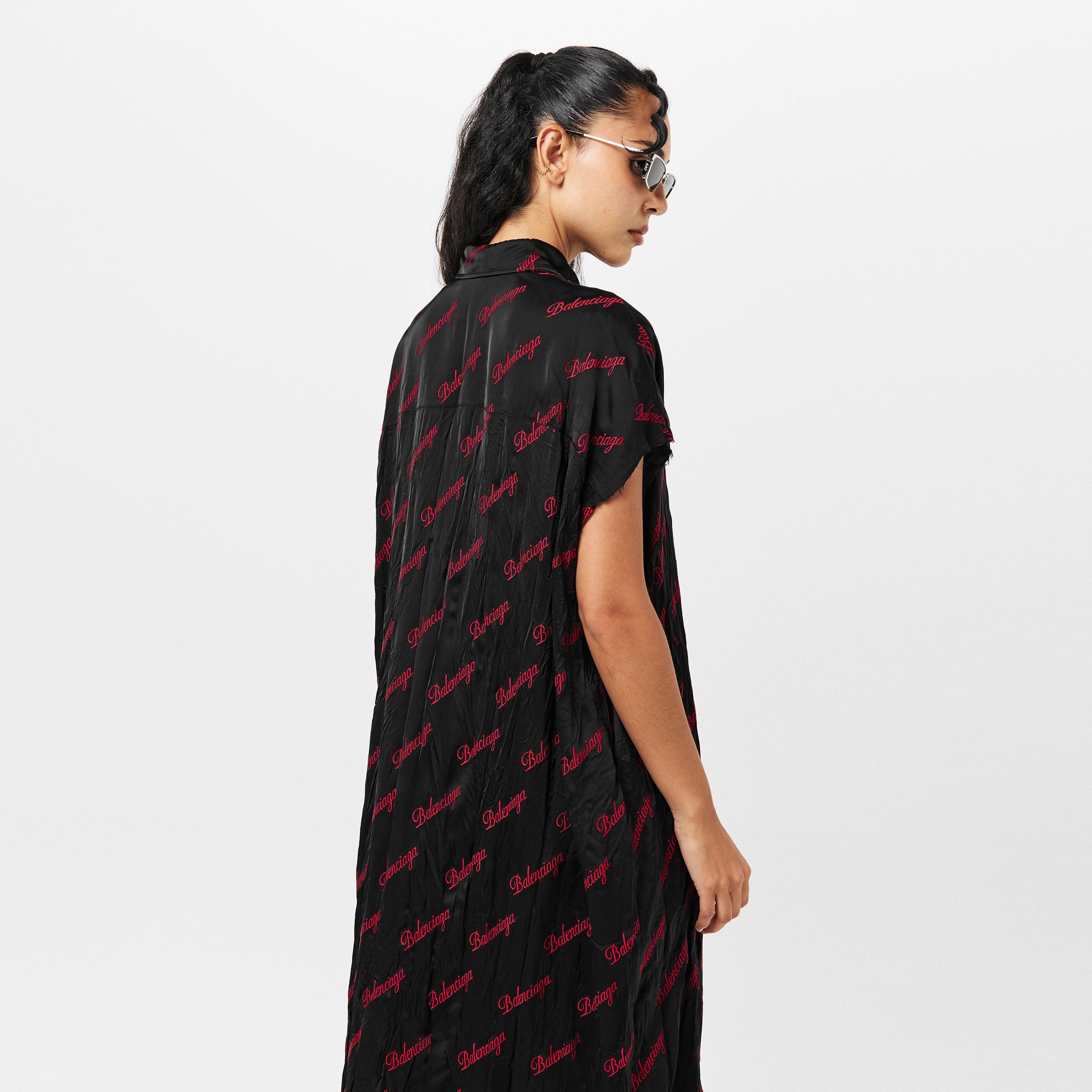Black/Red - Balenciaga - Women's A Line Dress - 4