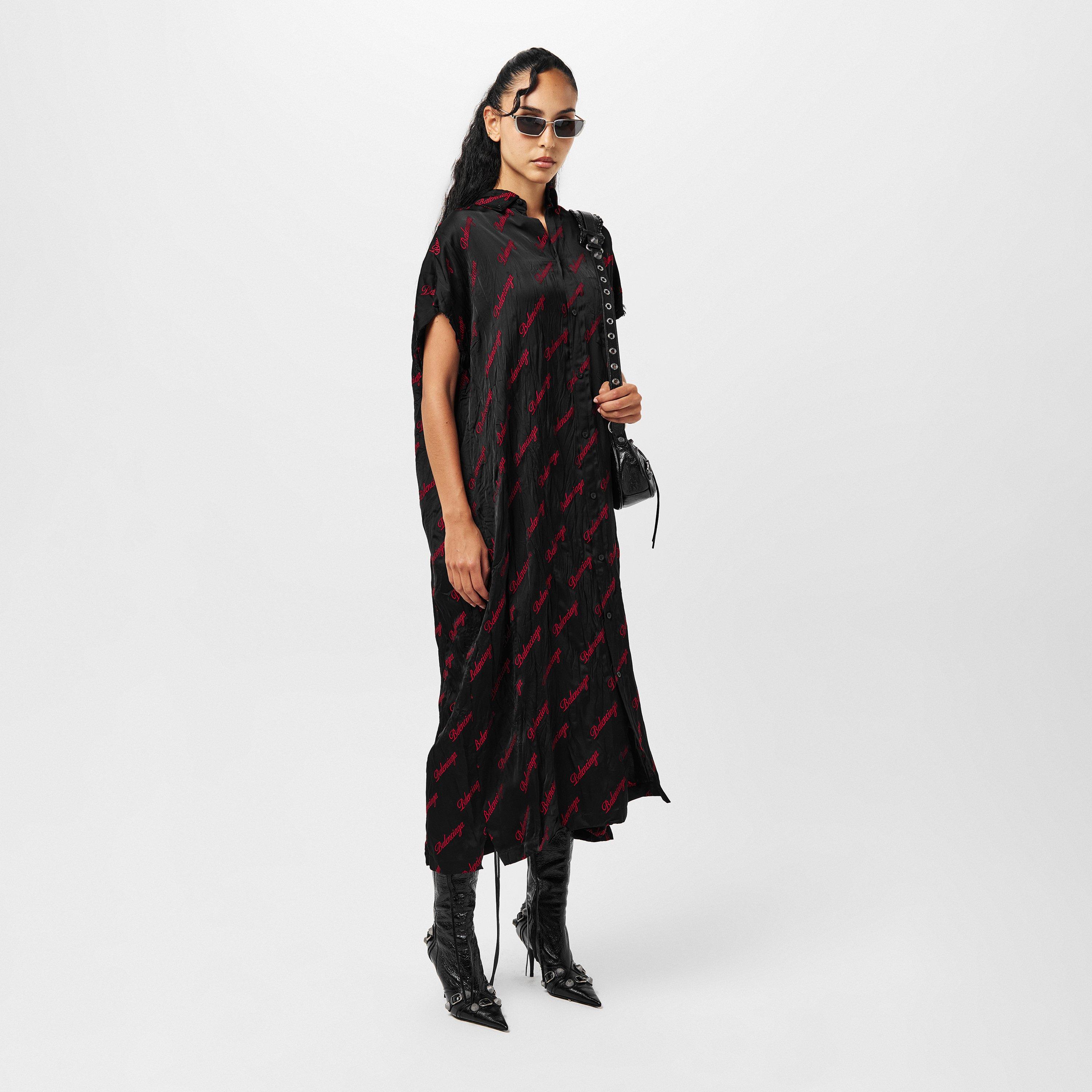 Black/Red - Balenciaga - Women's A Line Dress - 6