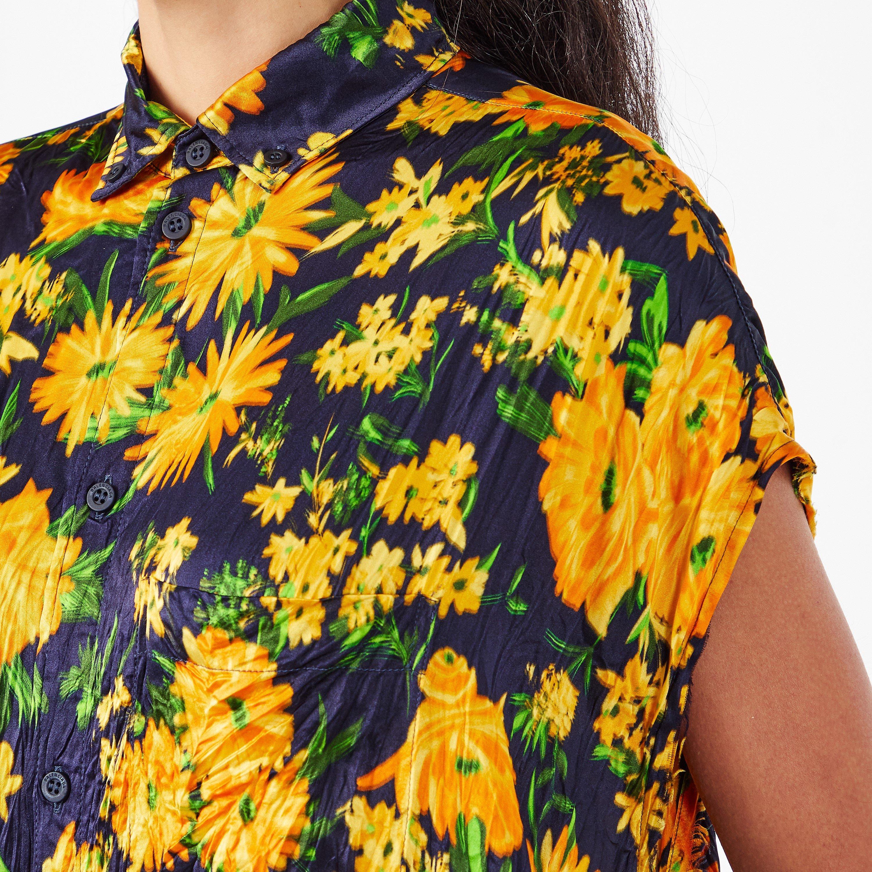 Yellow/Navy - Balenciaga - Women's A Line Dress - 5