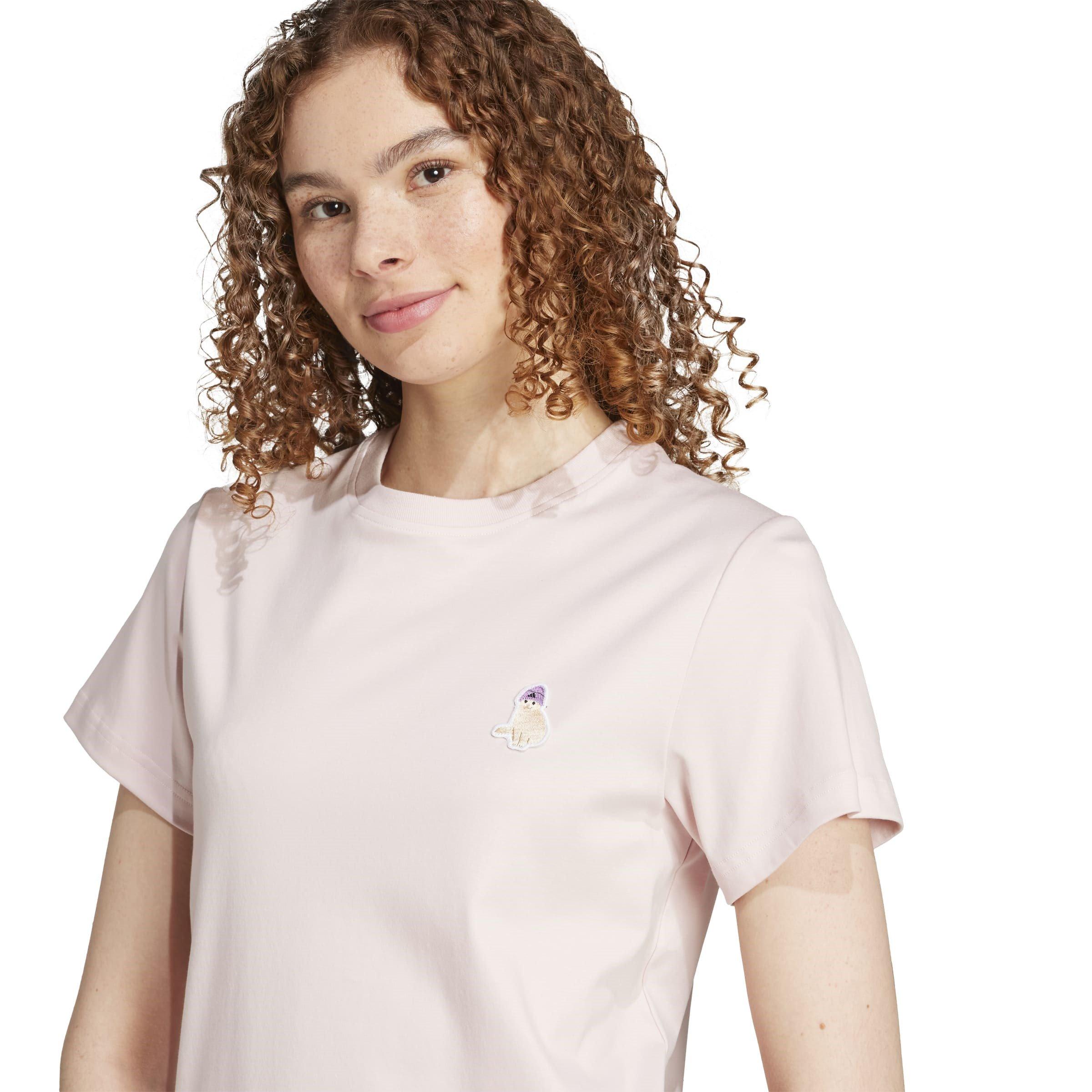Sandy Pink - adidas - Cat Patch Womens Graphic T-Shirt - 5