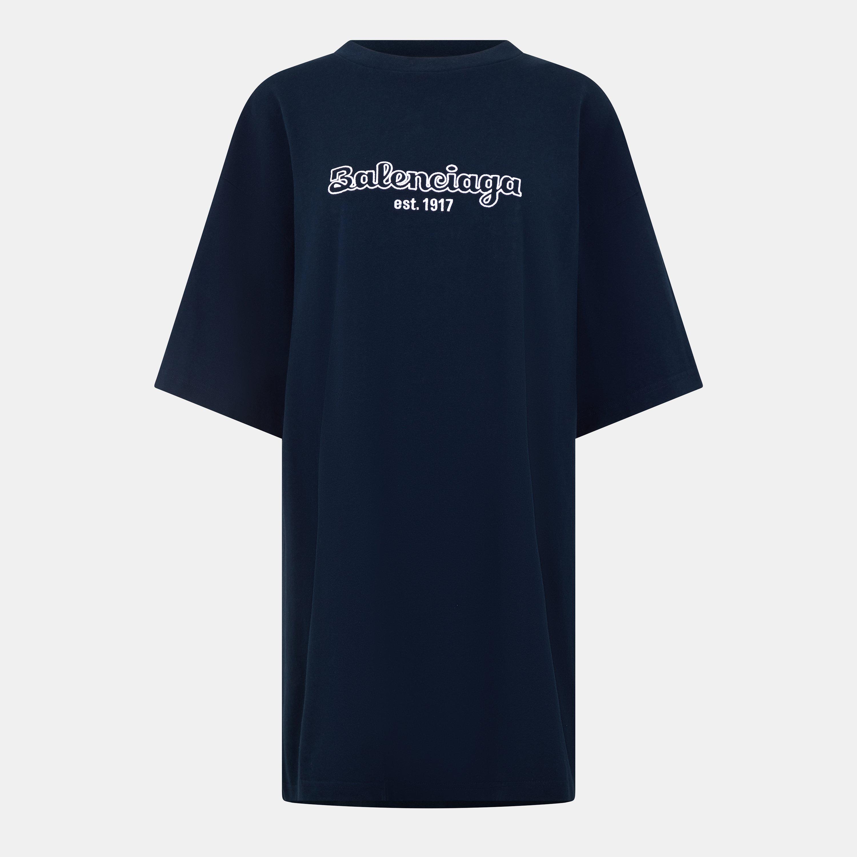 Navy/White - Balenciaga - Women's Regular Fit T-Shirt - 1