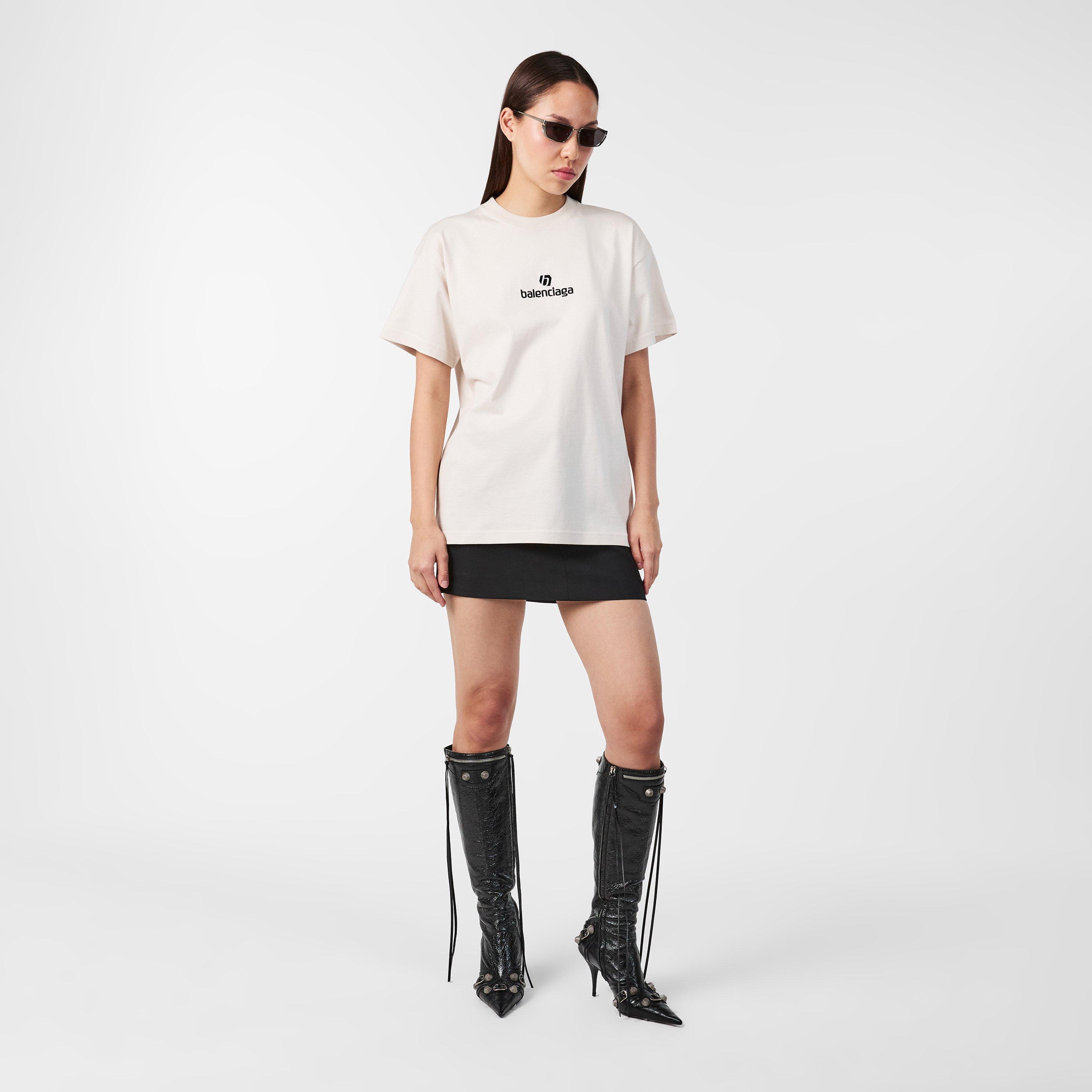 Chalky/Black - Balenciaga - Women's Regular Fit T-Shirt - 6