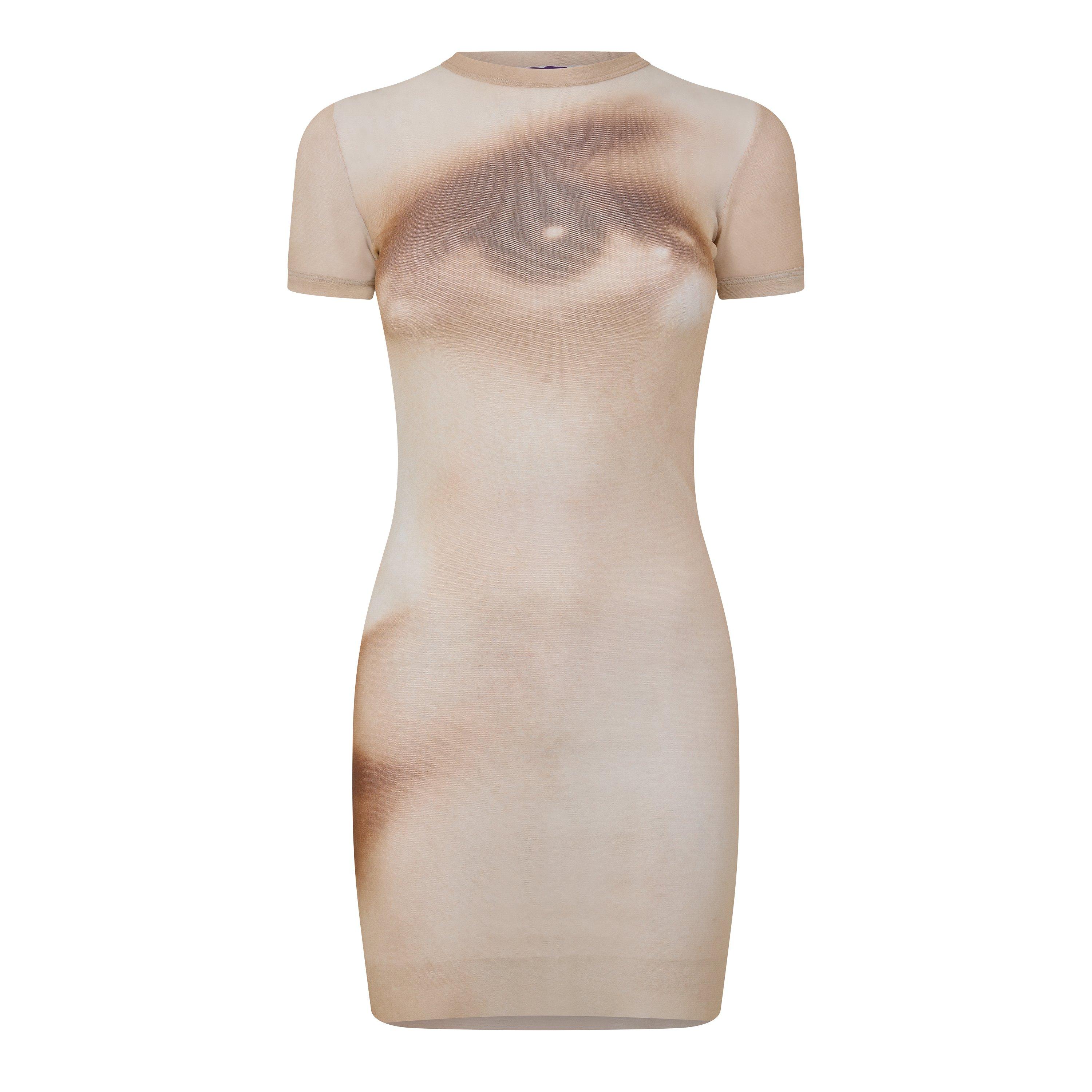 Beige - Jean Paul Gaultier - JPG Mesh Short Dress Ld64 - 1