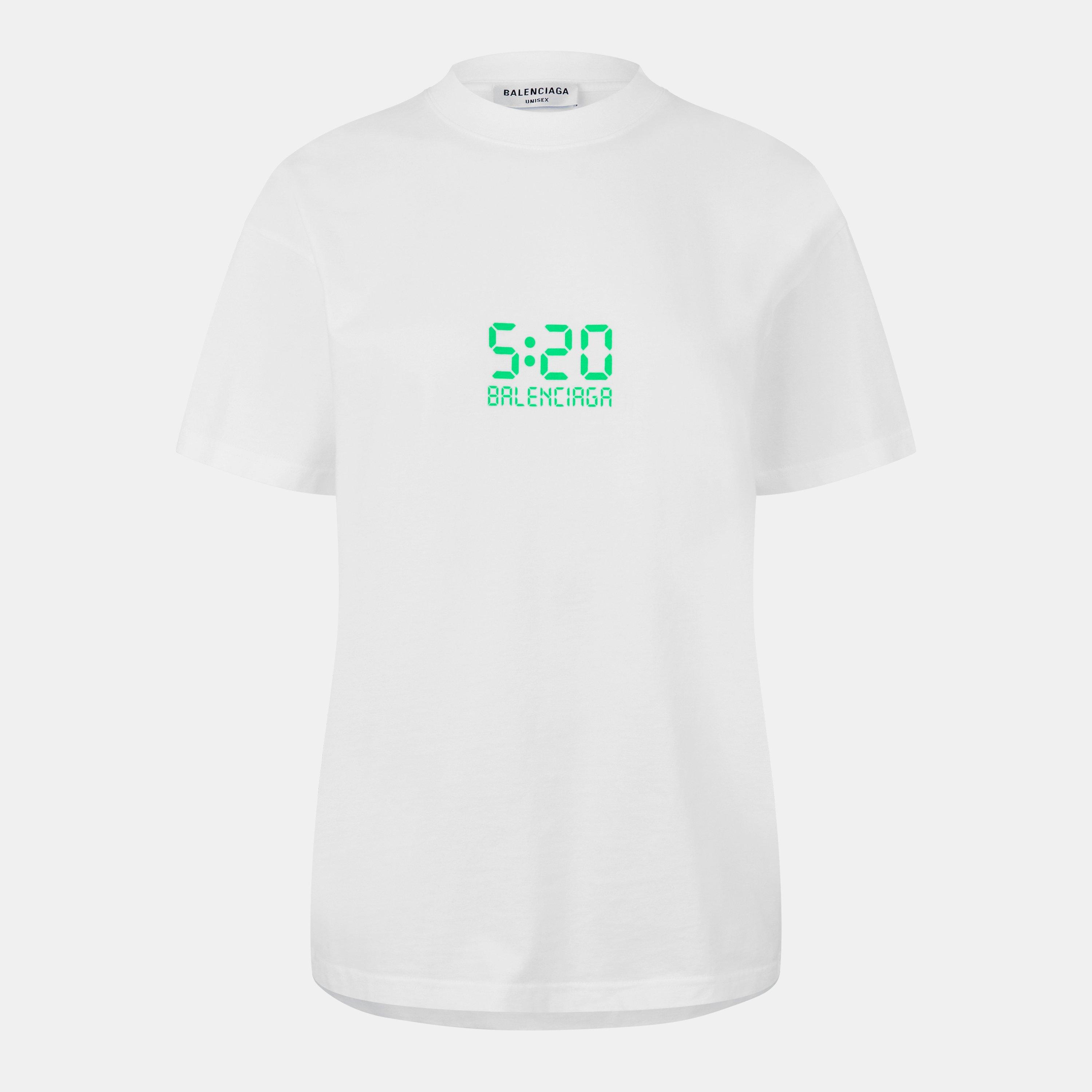 White/ Green - Balenciaga - Women's Regular Fit T-Shirt - 1